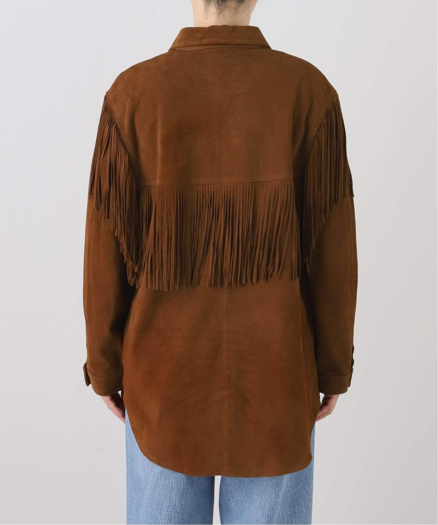 いちごThe Great./Plageフリンジスウェードシャツジャケット THE GREAT./ザ グレイト THE SUEDE FRINGE SHIRTS ジャケット（その他