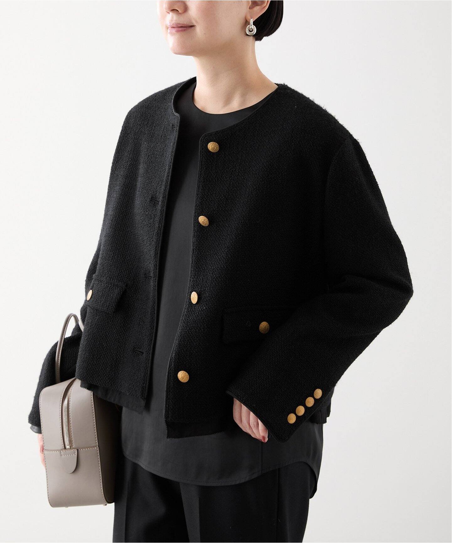 ノーカラーツイードジャケット（ノーカラージャケット）｜VERMEIL par  