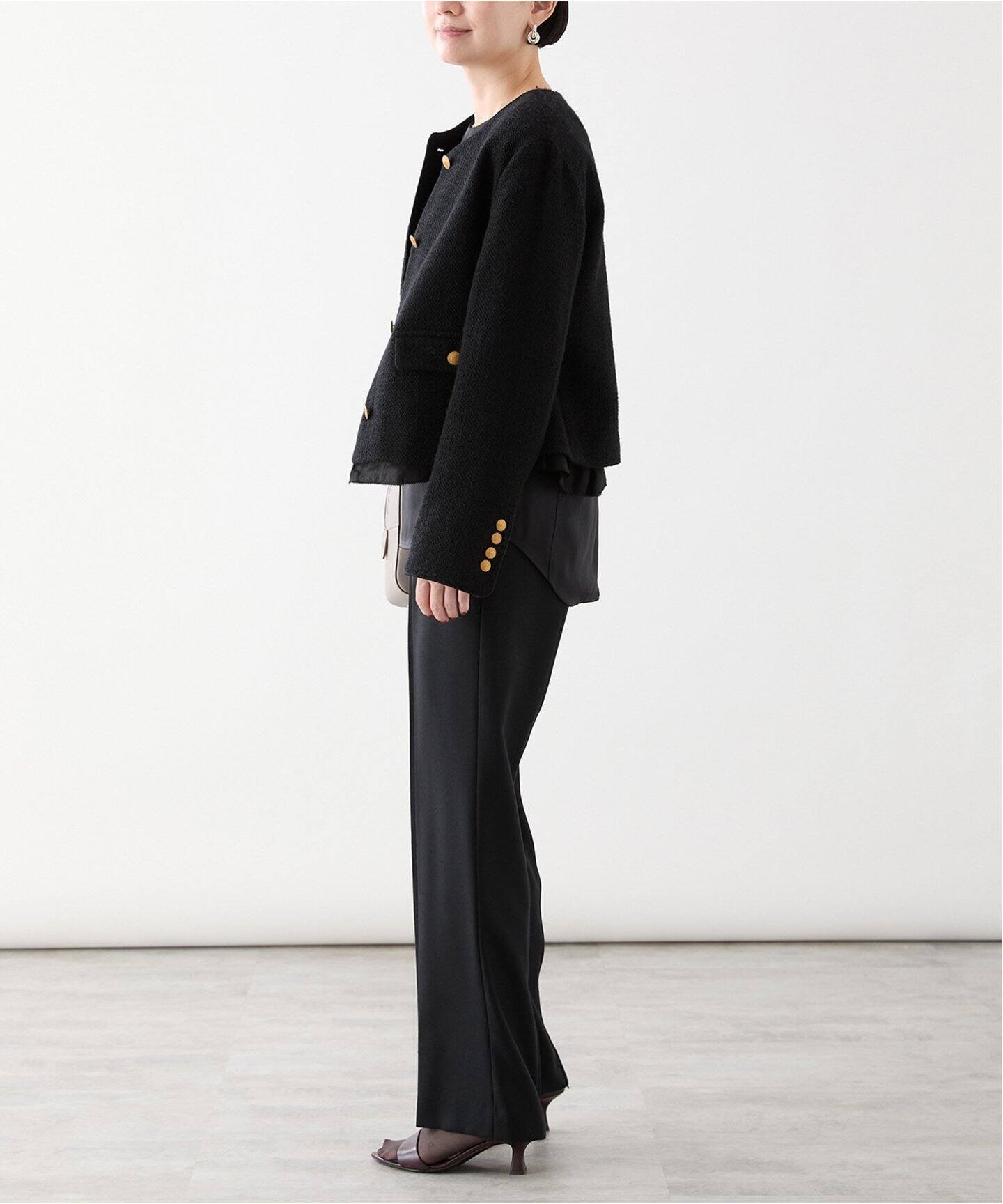 2019 狭い セオリー◇マルチツイードセットアップ ノーカラー  