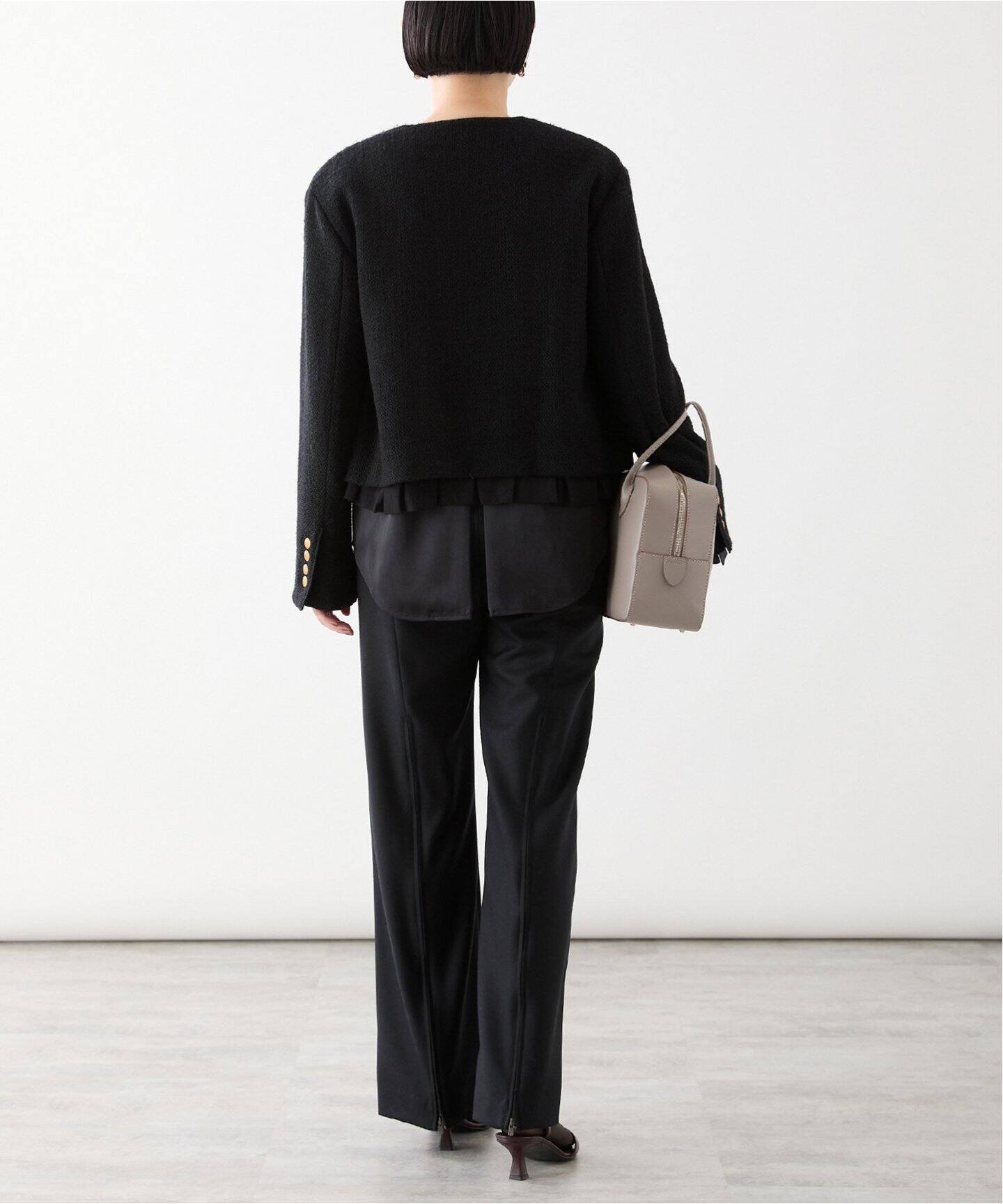 ノーカラーツイードジャケット（ノーカラージャケット）｜VERMEIL par 