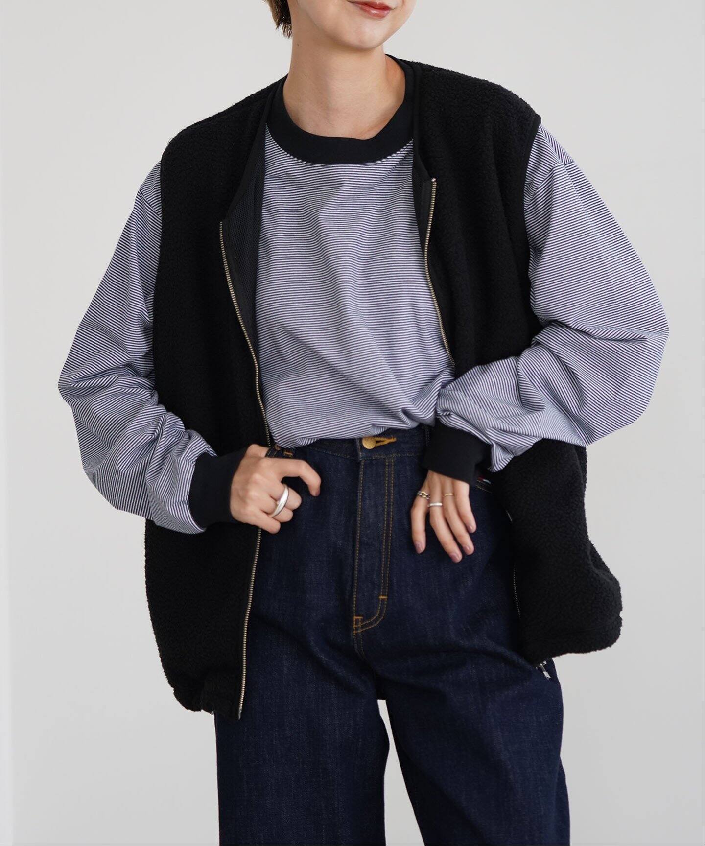 ＊美品＊マチャット machatt／ボア　ベスト　ジレ 中古・古着通販】machatt (マチャット) サイドボタンニットベスト