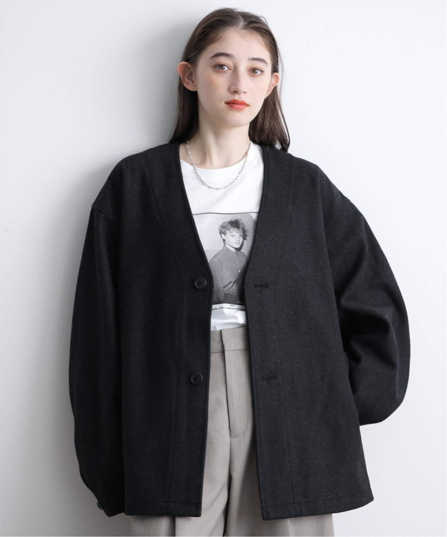 ETS.LUCEBER WOOL LINER COAT (UNISEX)（ノーカラーコート
