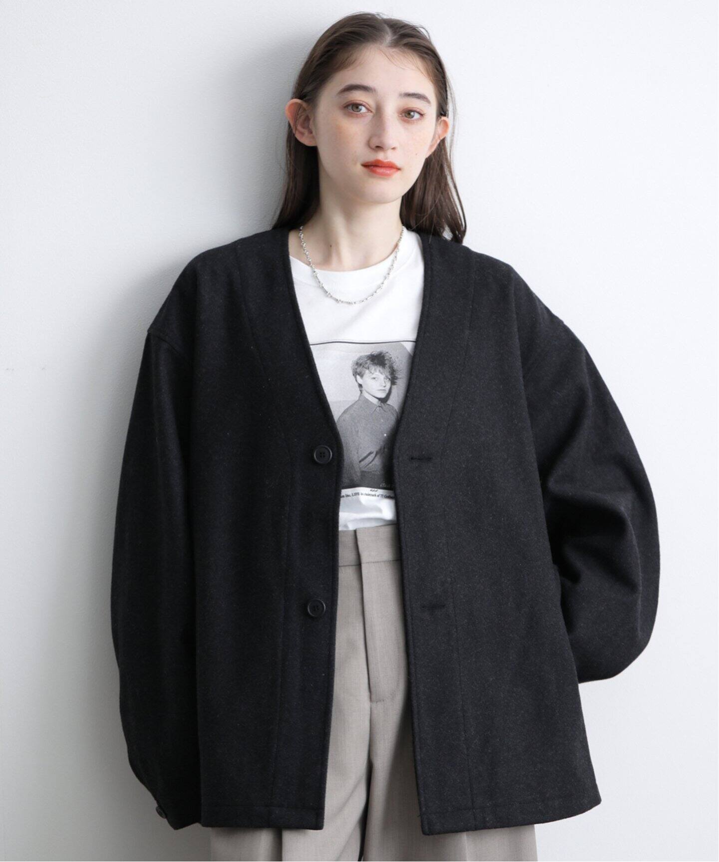 ETS.LUCEBER WOOL LINER COAT (UNISEX)（ノーカラーコート）｜BOICE  