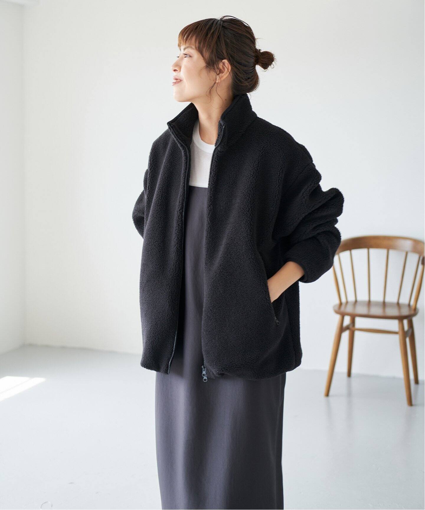 WEB限定》バックロゴボアブルゾン（ボア・フリース）｜Spick & Span 