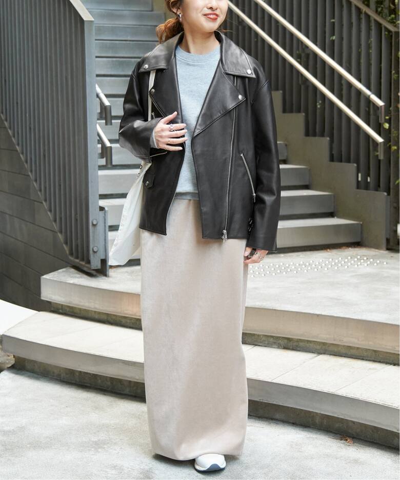 レザーコート 降ら ベージュ 