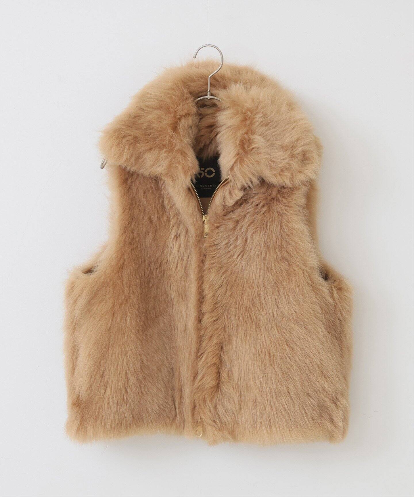 試着程チンクアンタcinquanta ムートンベストコート毛皮ファー