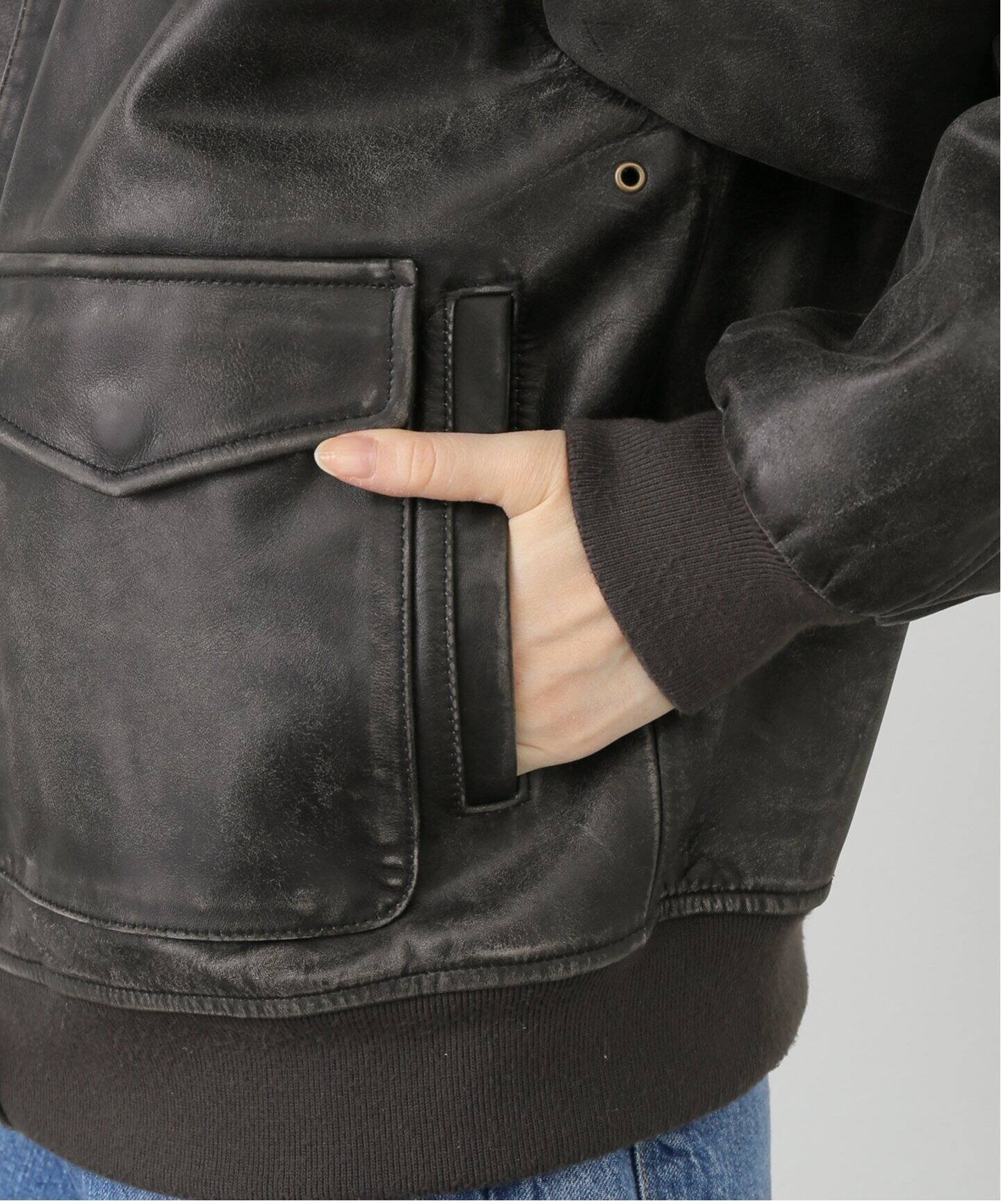 GLOWNY/グロウニー】 AIR FORCE LEATHER JACKET（レザージャケット  