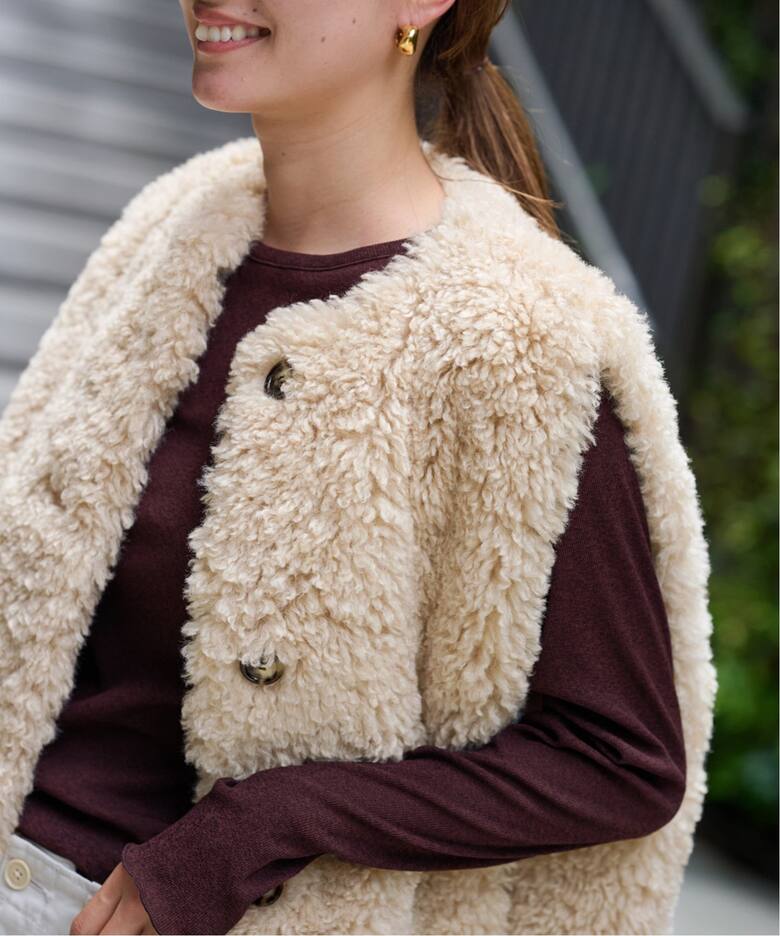 ≪追加≫フェイクファーベスト（ベスト）｜FRAMeWORK（フレームワーク  