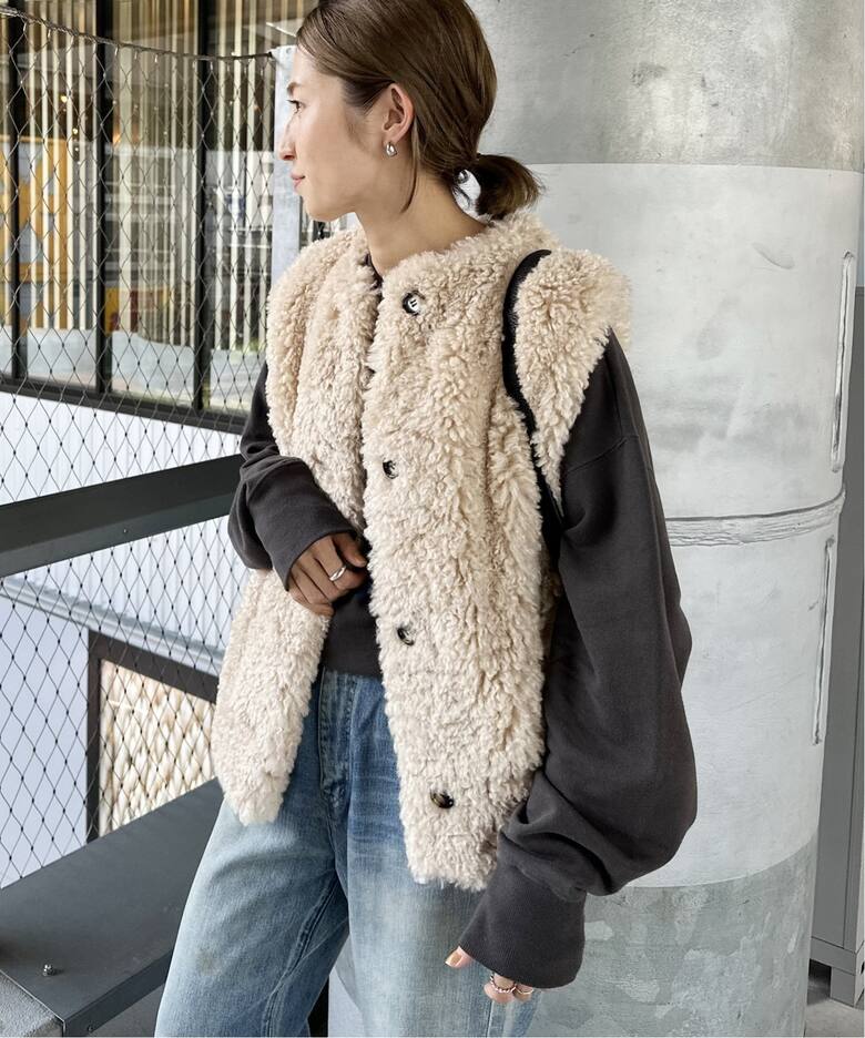 ≪追加≫フェイクファーベスト（ベスト）｜FRAMeWORK（フレームワーク  