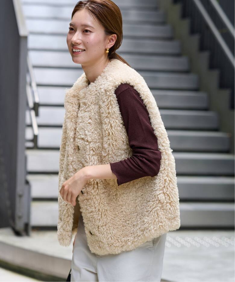 ≪追加≫フェイクファーベスト（ベスト）｜FRAMeWORK（フレームワーク  