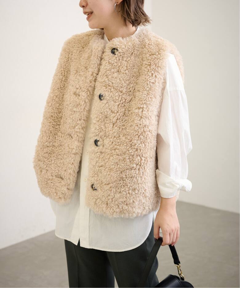 ≪追加≫フェイクファーベスト2（ベスト）｜FRAMeWORK（フレームワーク  