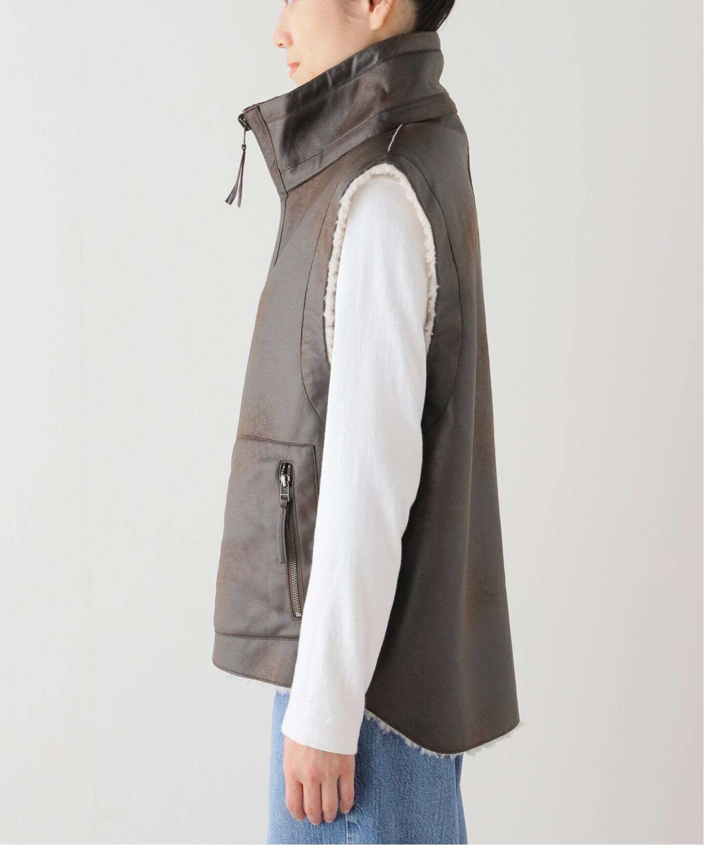 リバーシブルボアベスト（ベスト）｜FRAMeWORK（フレームワーク）の  