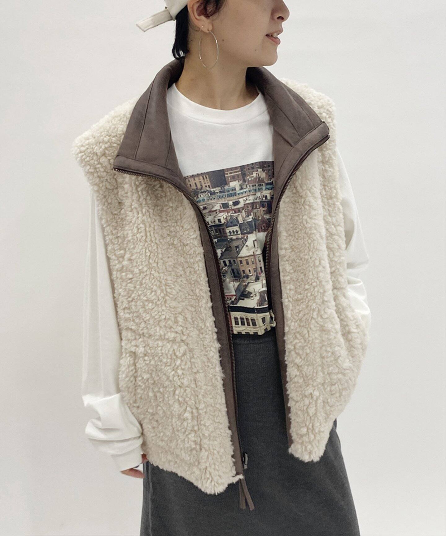 リバーシブルボアベスト（ベスト）｜FRAMeWORK（フレームワーク）の  