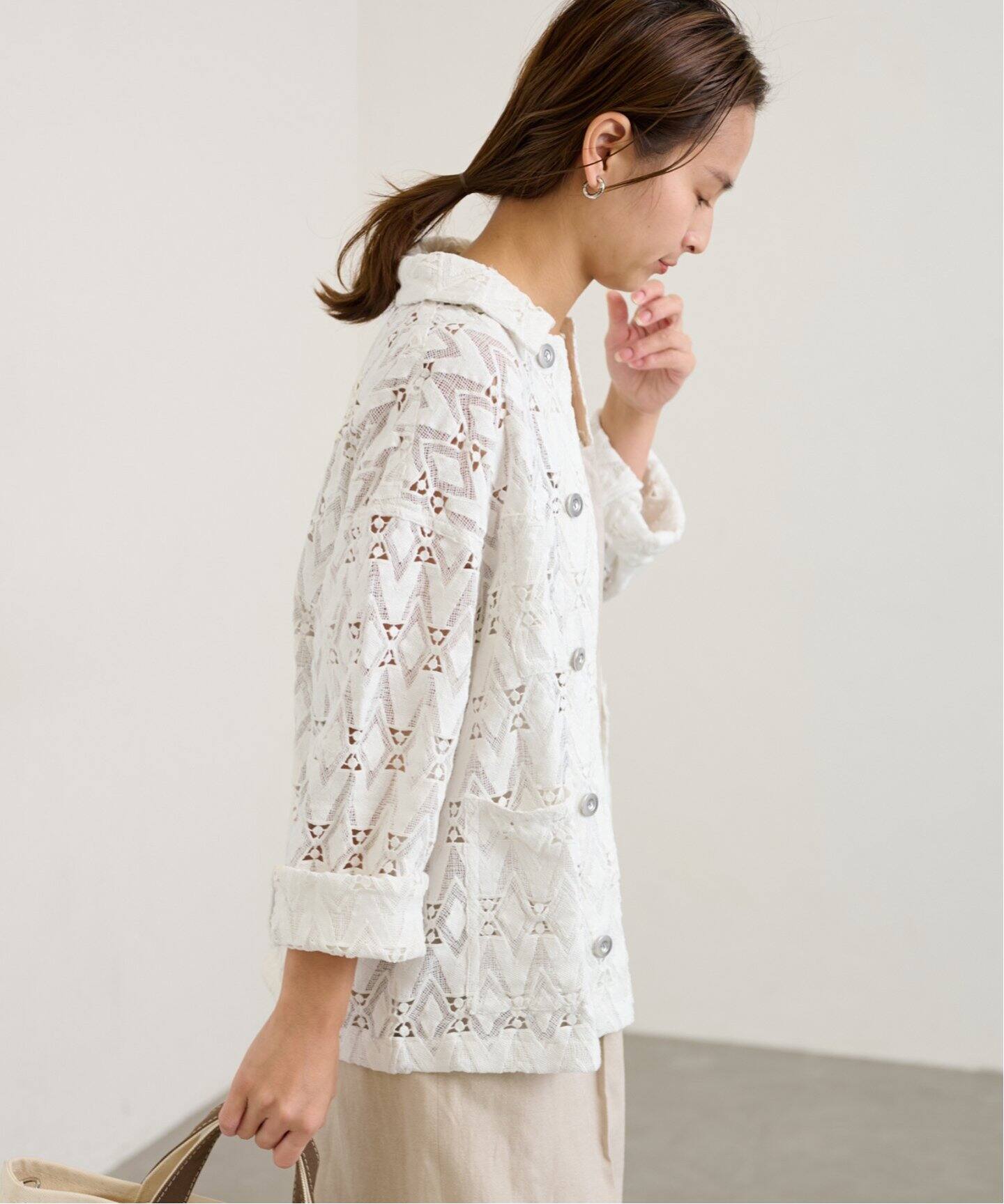 コットンレースカバーオール（カバーオール）｜FRAMeWORK（フレーム  