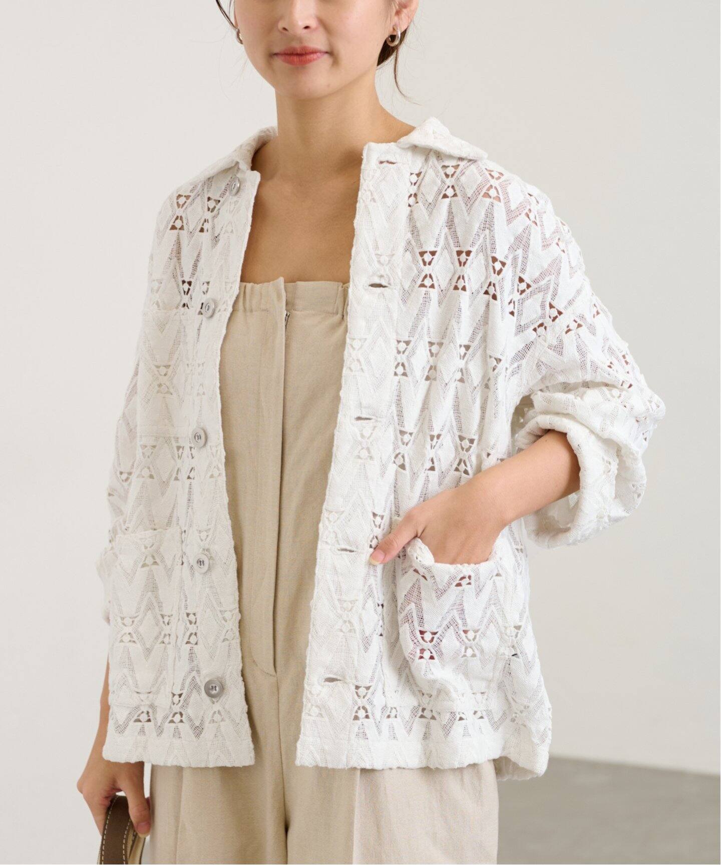 コットンレースカバーオール（カバーオール）｜FRAMeWORK（フレーム  