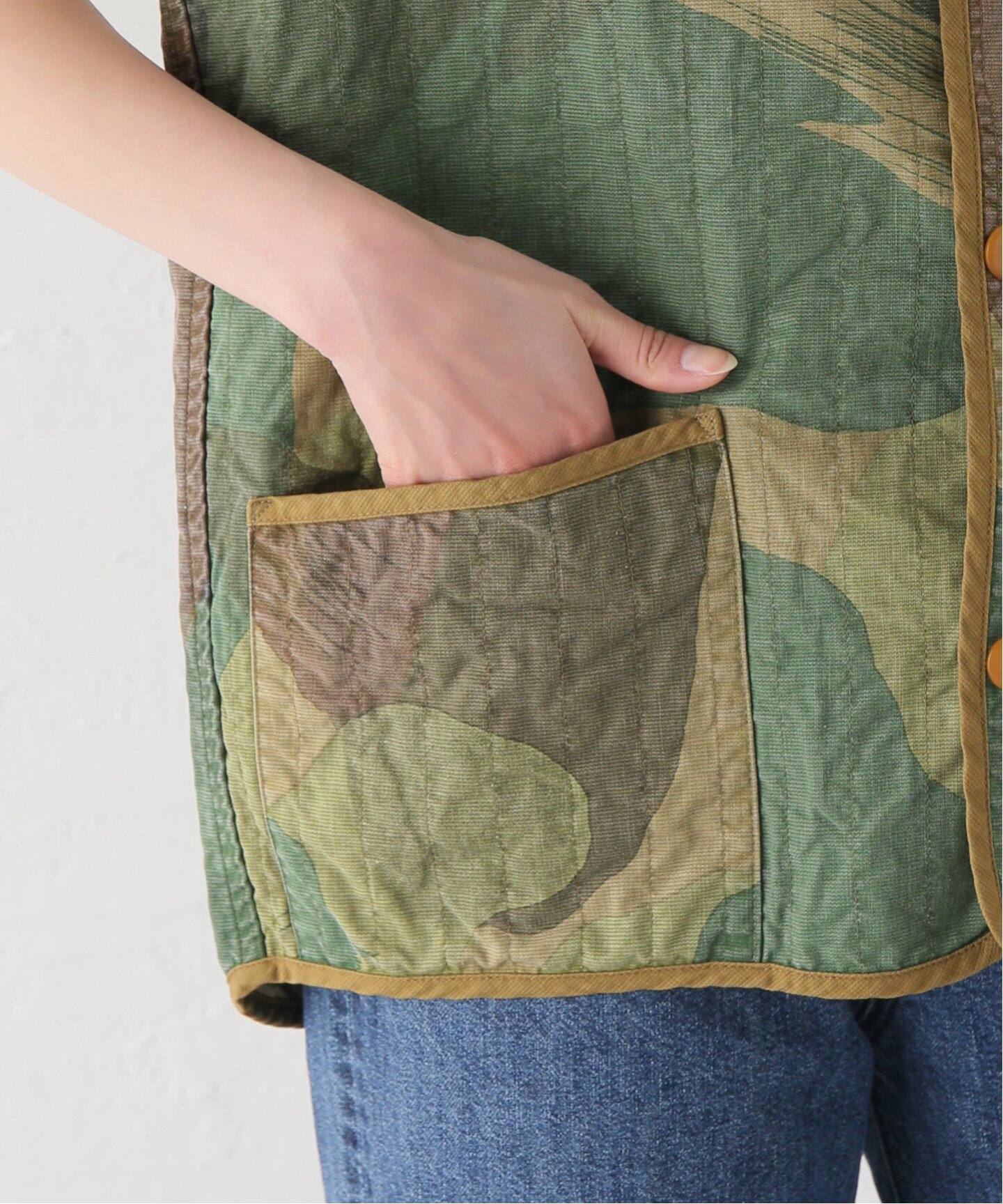 NIGEL CABOURNNOTCH WORK VESTカモフラワークベスト