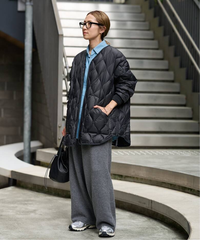 TAION/タイオン 別注フードビブス付きブルゾン（中綿・キルティング  