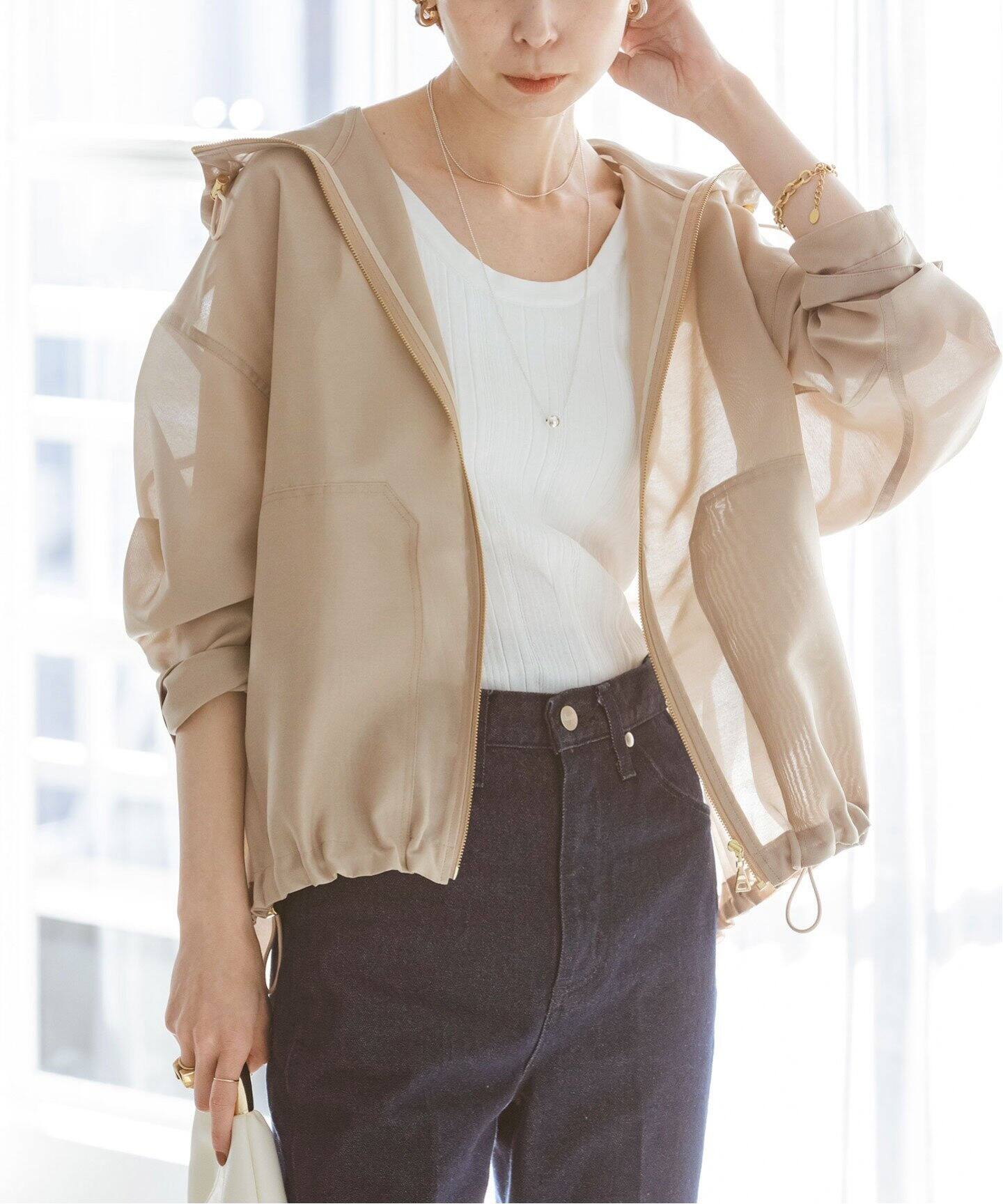 NOBLE ミルキーシアーボリュームブルゾン38 