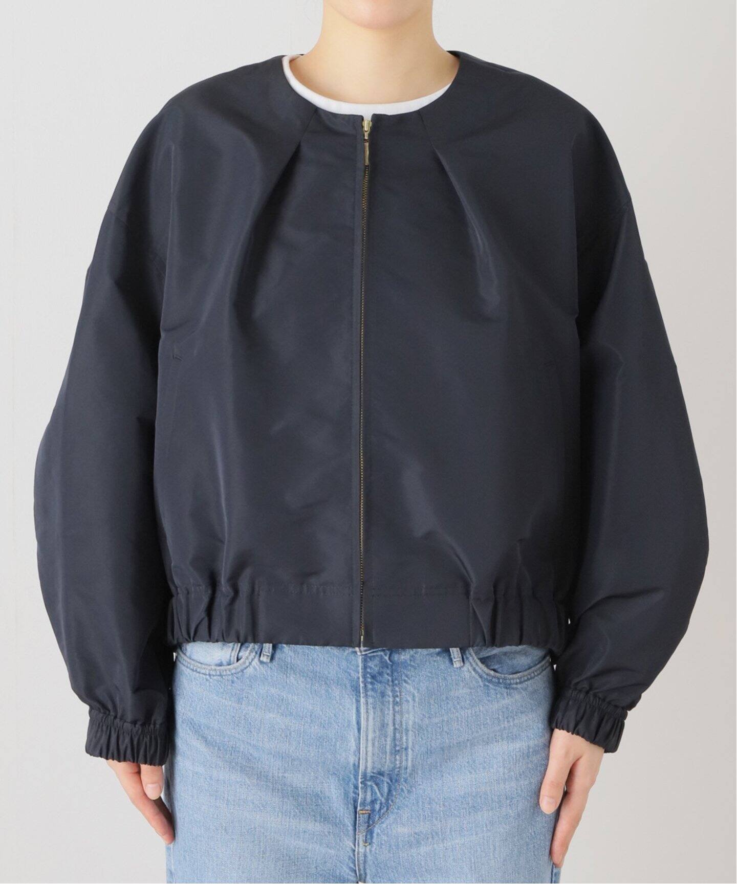 ☆未使用品【NOBLE】シャンブレータフタカーブボリュームブルゾン 