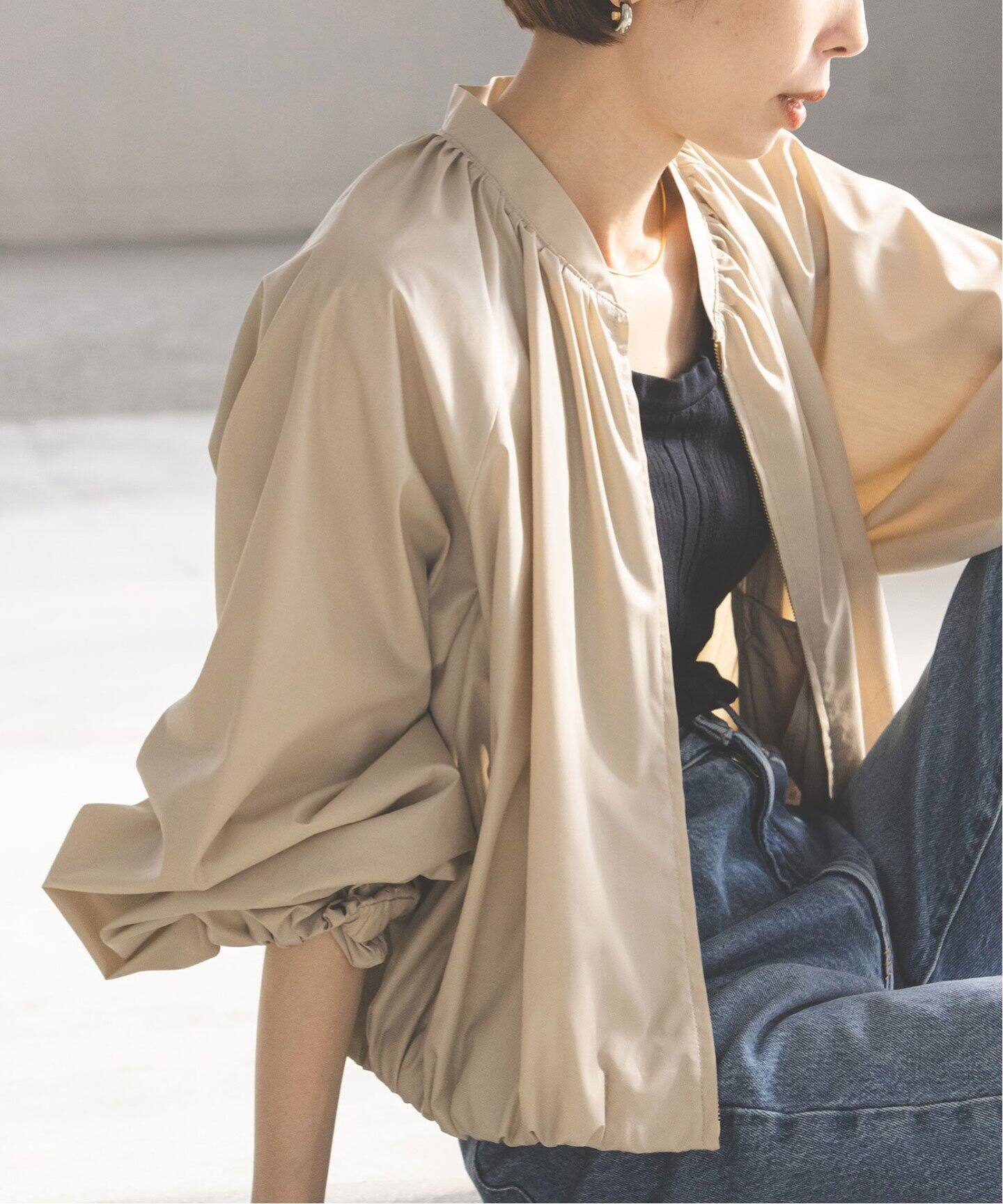 メタルタイプライターパフブルゾン（その他ブルゾン／アウター  