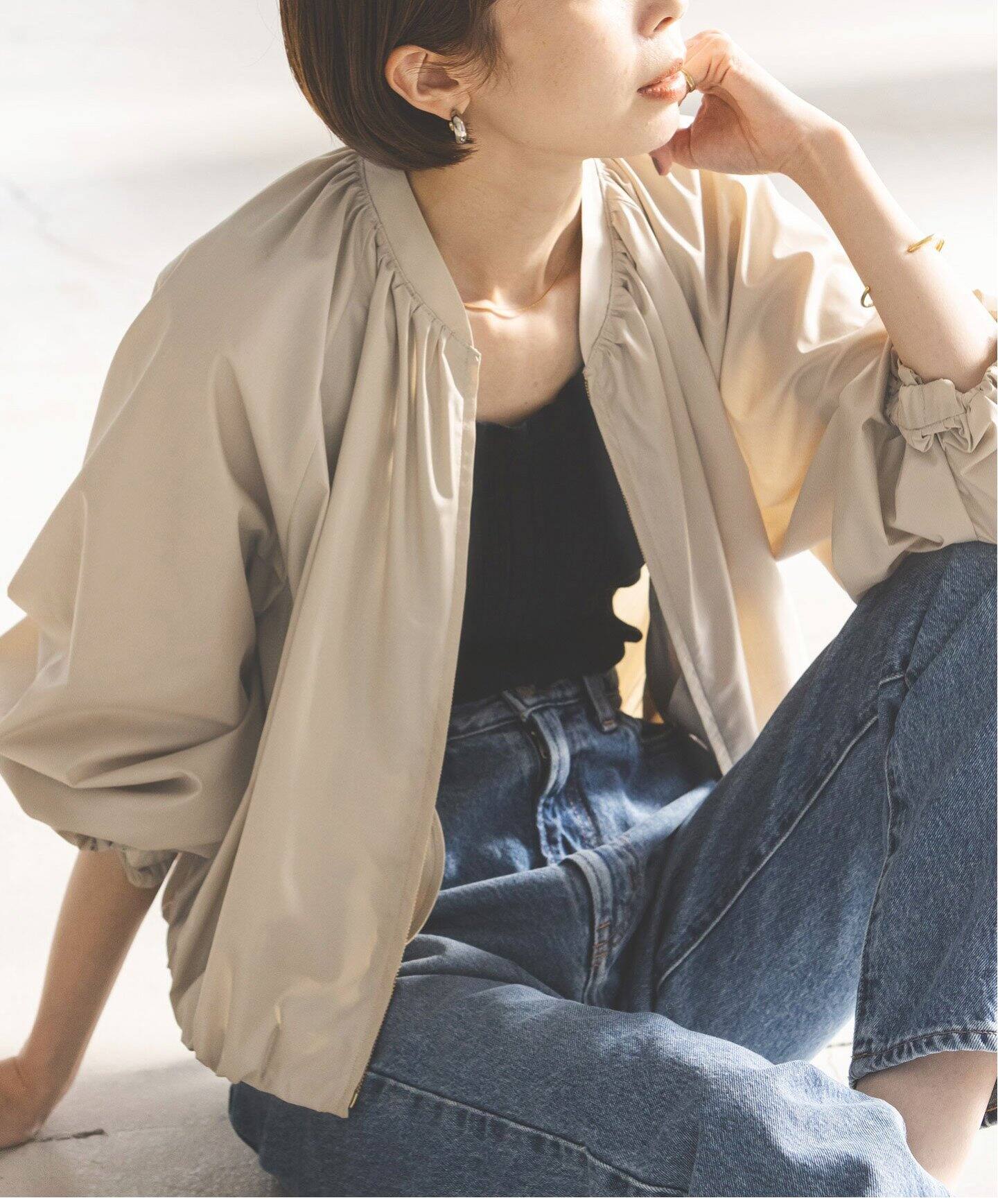 メタルタイプライターパフブルゾン（その他ブルゾン／アウター  