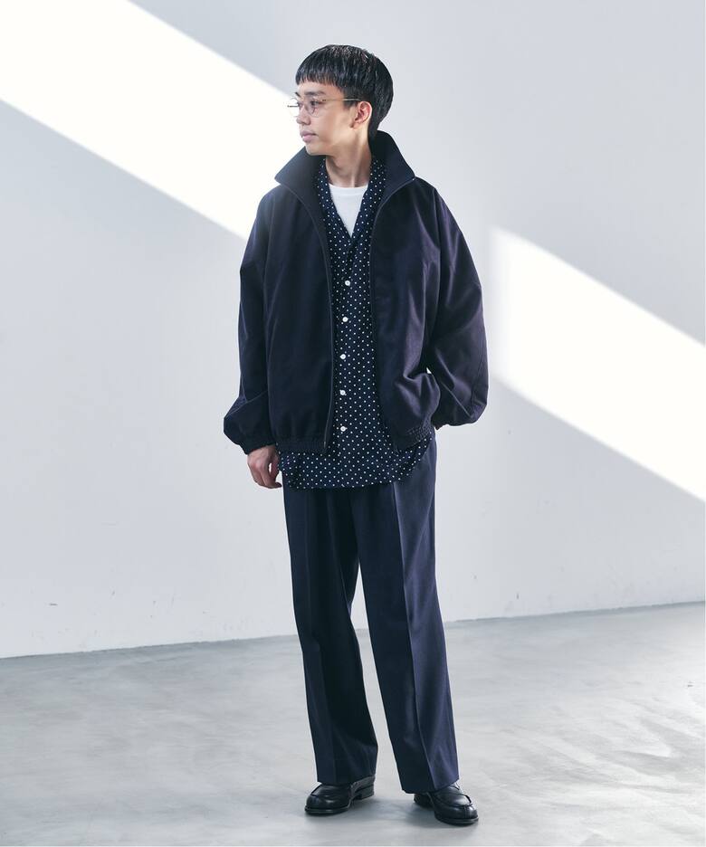 フェイクスエード アーミートレーニングジャケット（レザージャケット  