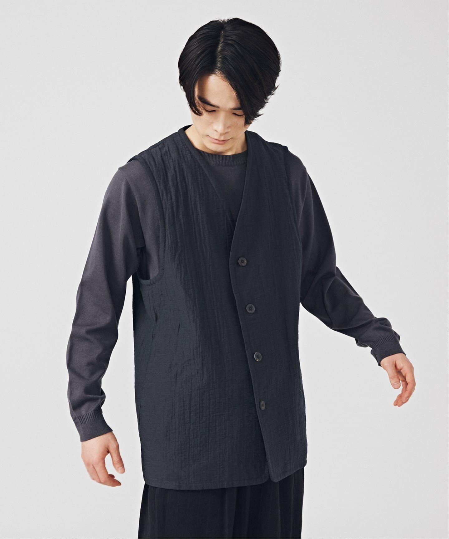 クレータークロス ロングベスト（ベスト）｜EDIFICE