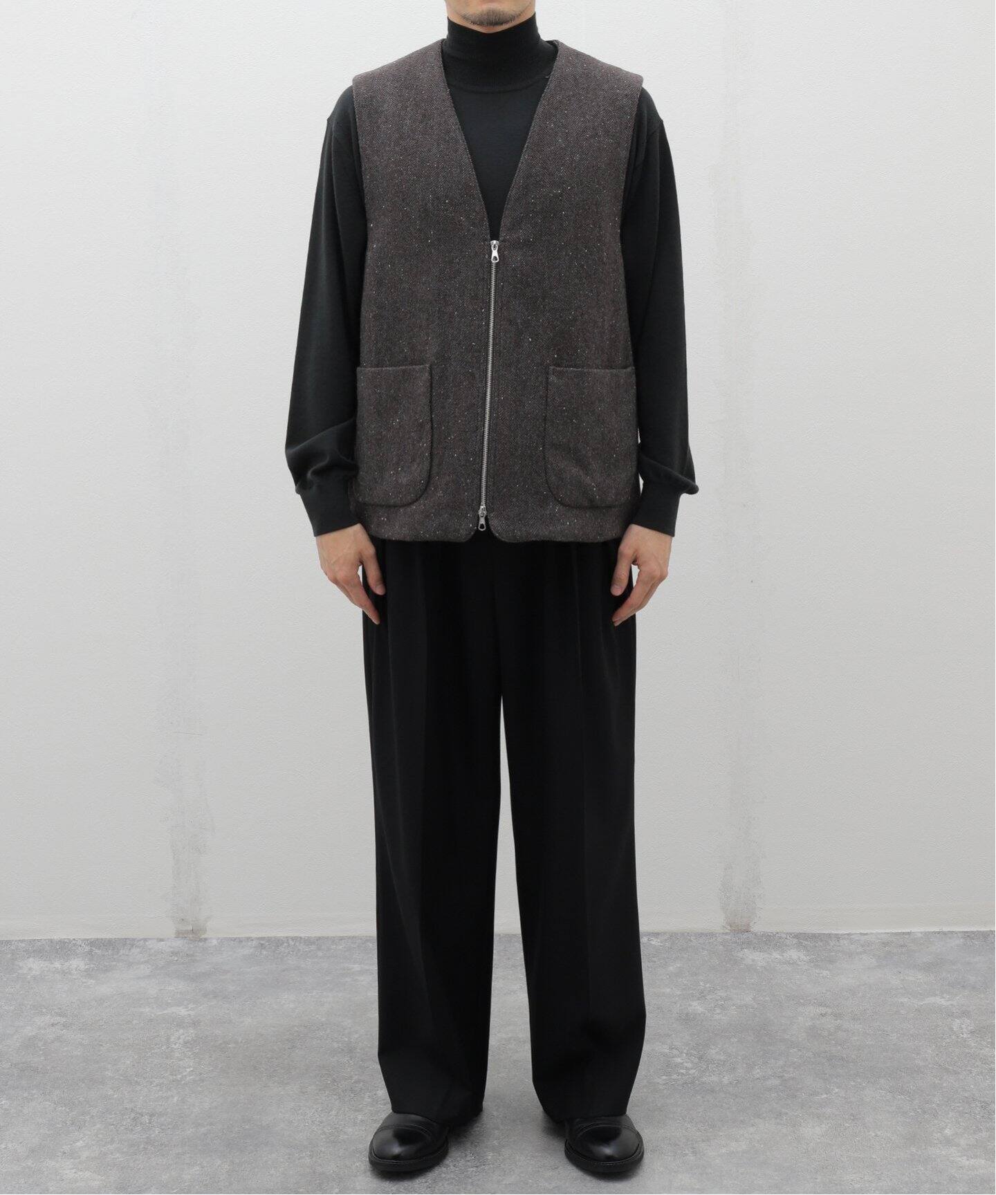 LA BOUCLE (ラブークル) HERRINGBONE ZIP ジレ（ベスト）｜EDIFICE 