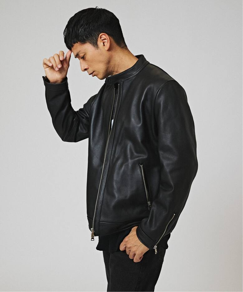 ナッパレザー シングルレザーライダースジャケット（レザージャケット 