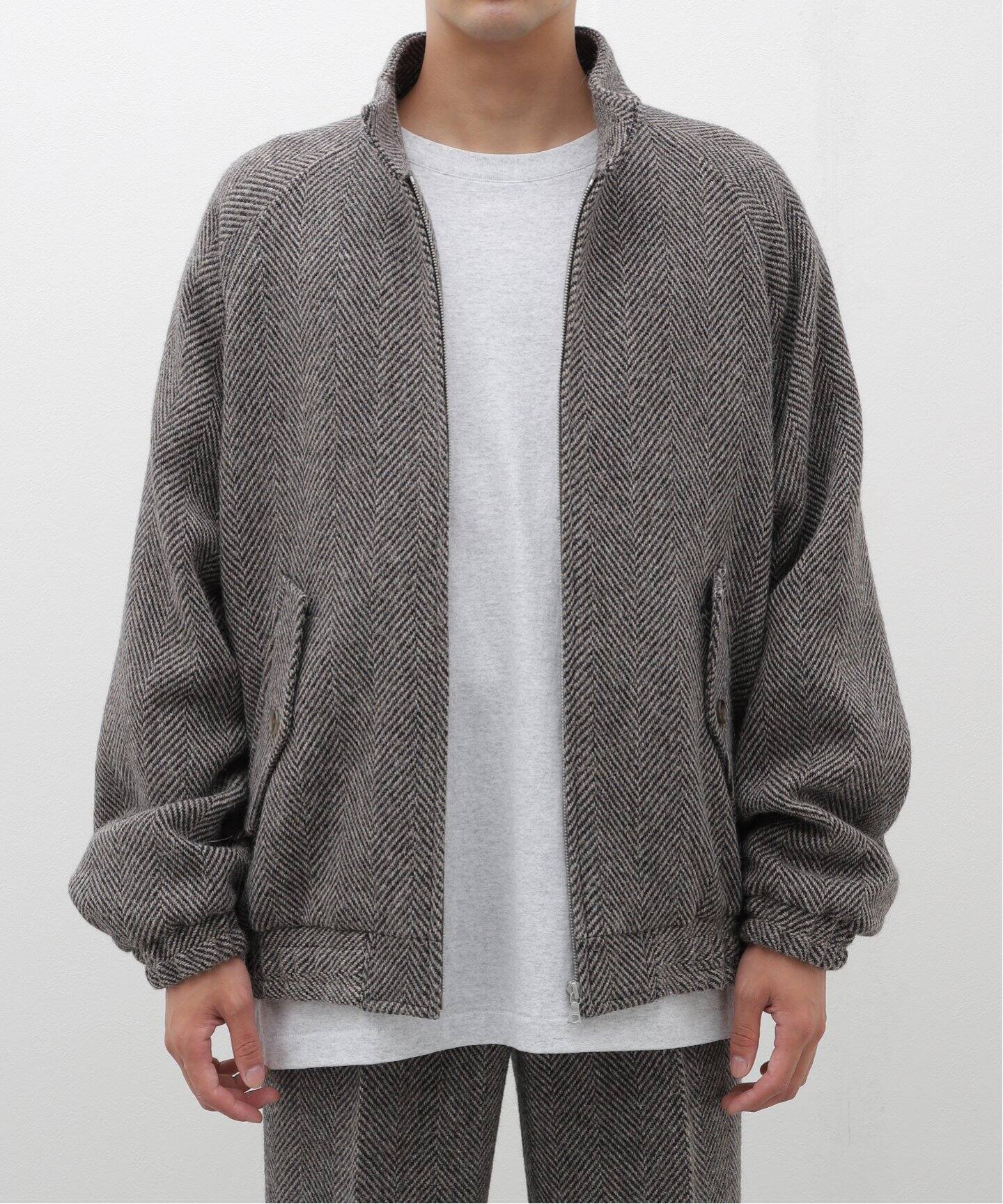 AURALEE (オーラリー) LAMA SHETLAND WOOL TWEED ZIP ブルゾン（その他  