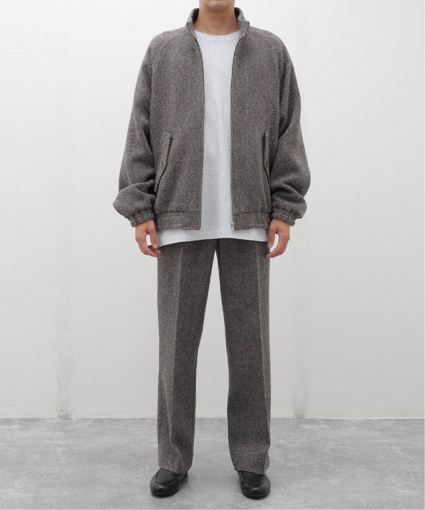 AURALEE (オーラリー) LAMA SHETLAND WOOL TWEED ZIP ブルゾン（その他 