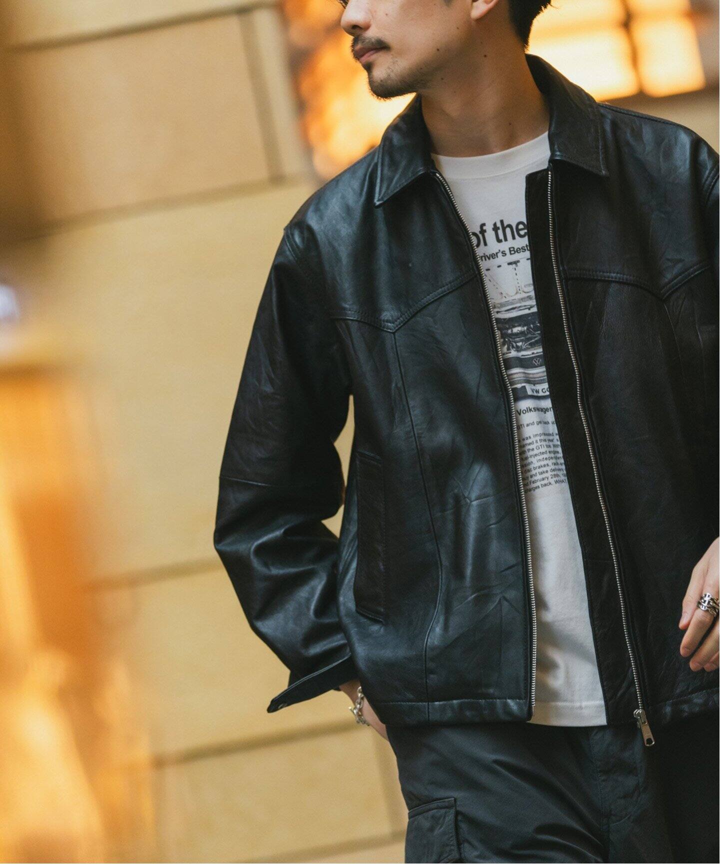 UPCYCLE LETHER BLOUSON / アップサイクルレザーブルゾン（レザー 