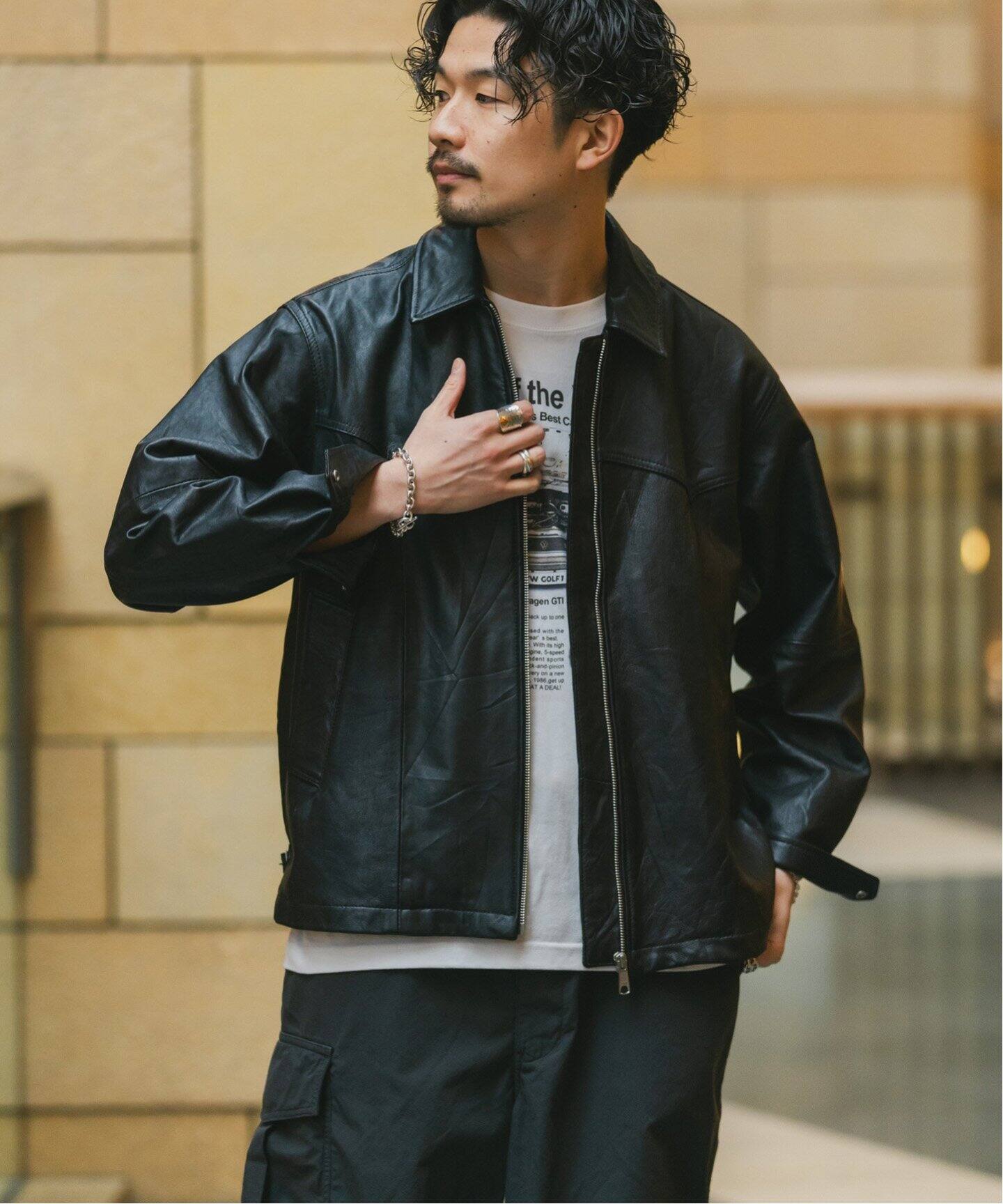 UPCYCLE LETHER BLOUSON / アップサイクルレザーブルゾン（レザー 