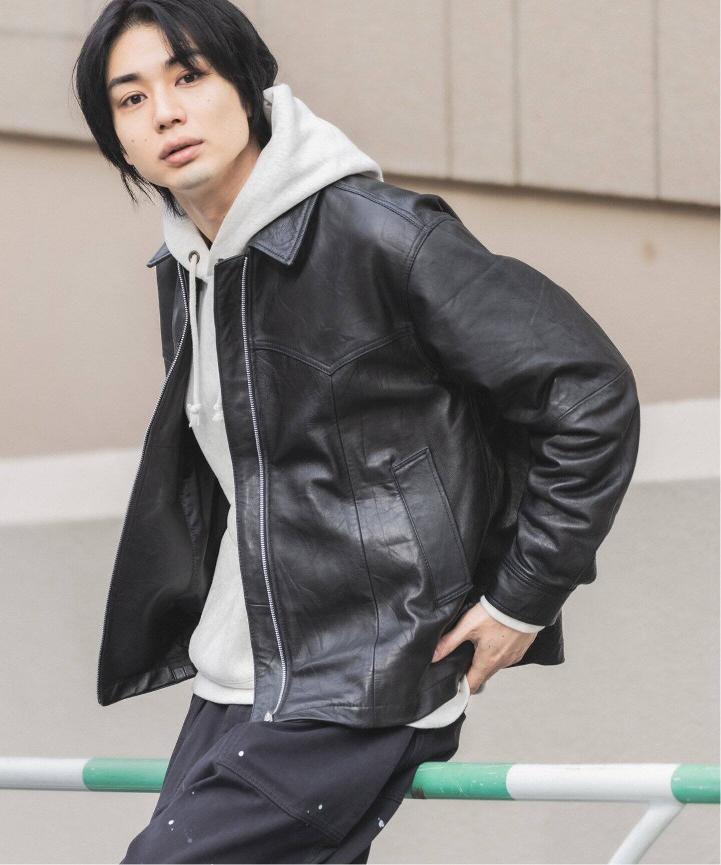 UPCYCLE LETHER BLOUSON / アップサイクルレザーブルゾン（レザー 