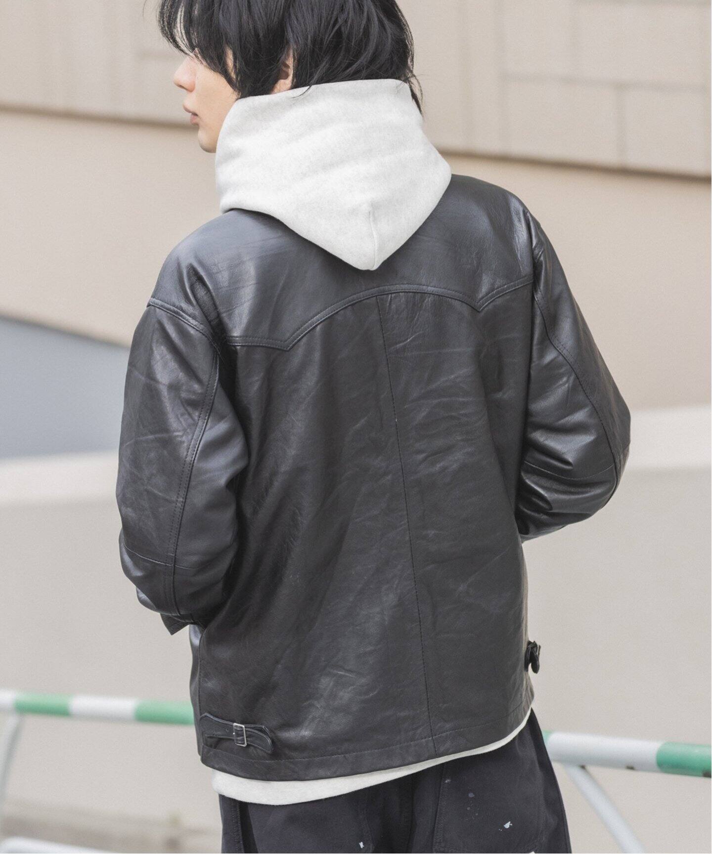 UPCYCLE LETHER BLOUSON / アップサイクルレザーブルゾン（レザー 