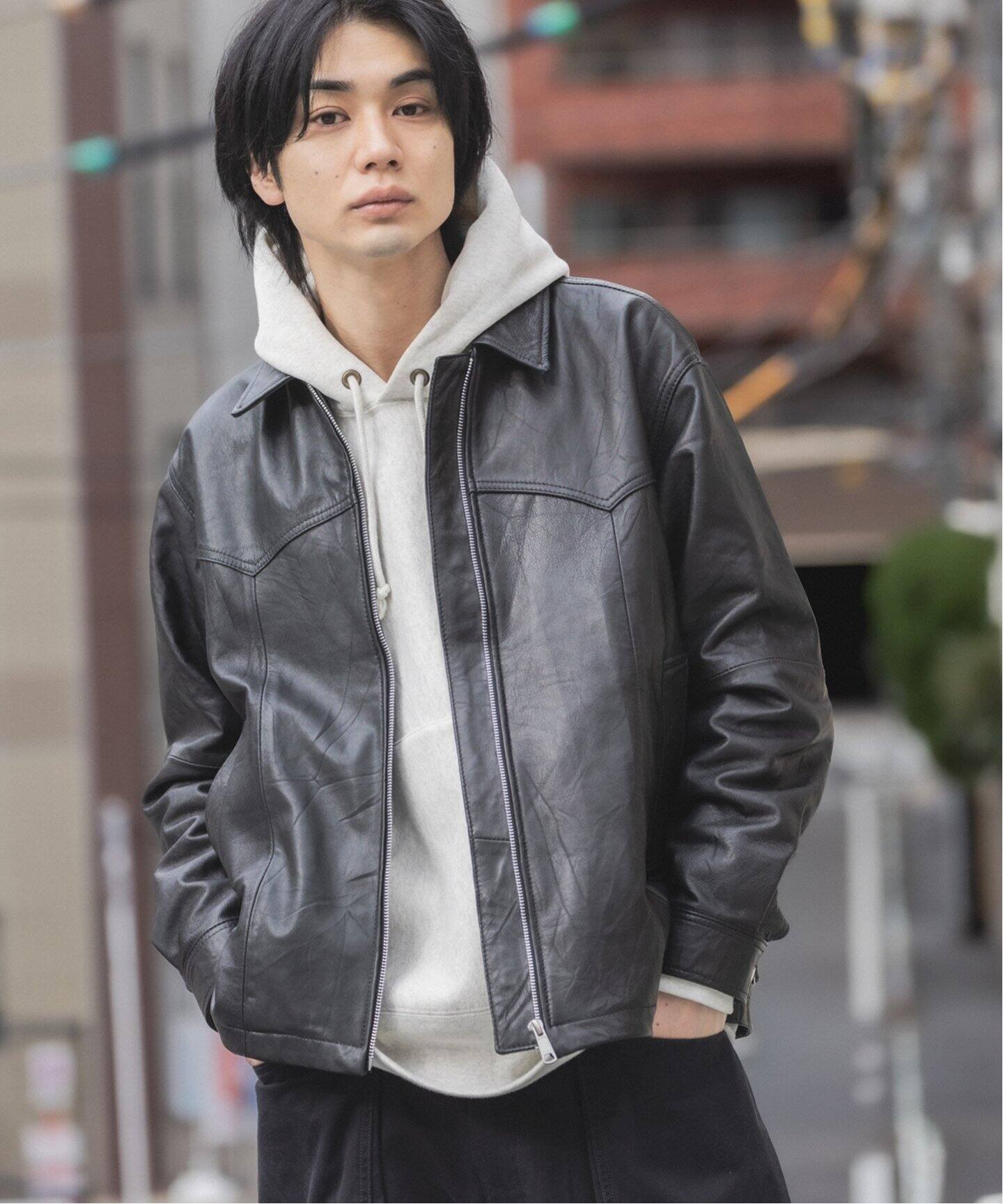 UPCYCLE LETHER BLOUSON / アップサイクルレザーブルゾン（レザー 