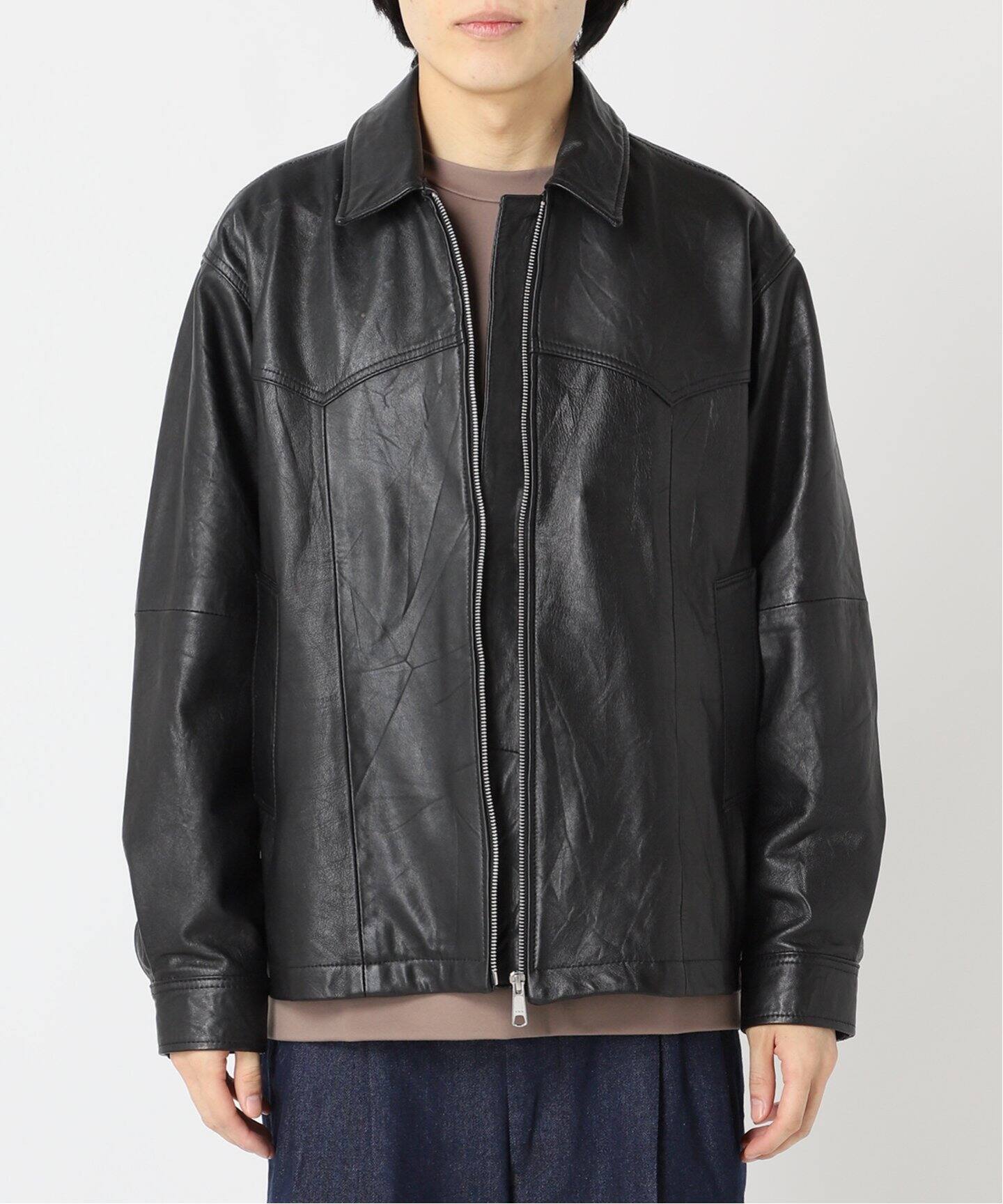 UPCYCLE LETHER BLOUSON / アップサイクルレザーブルゾン（レザー 