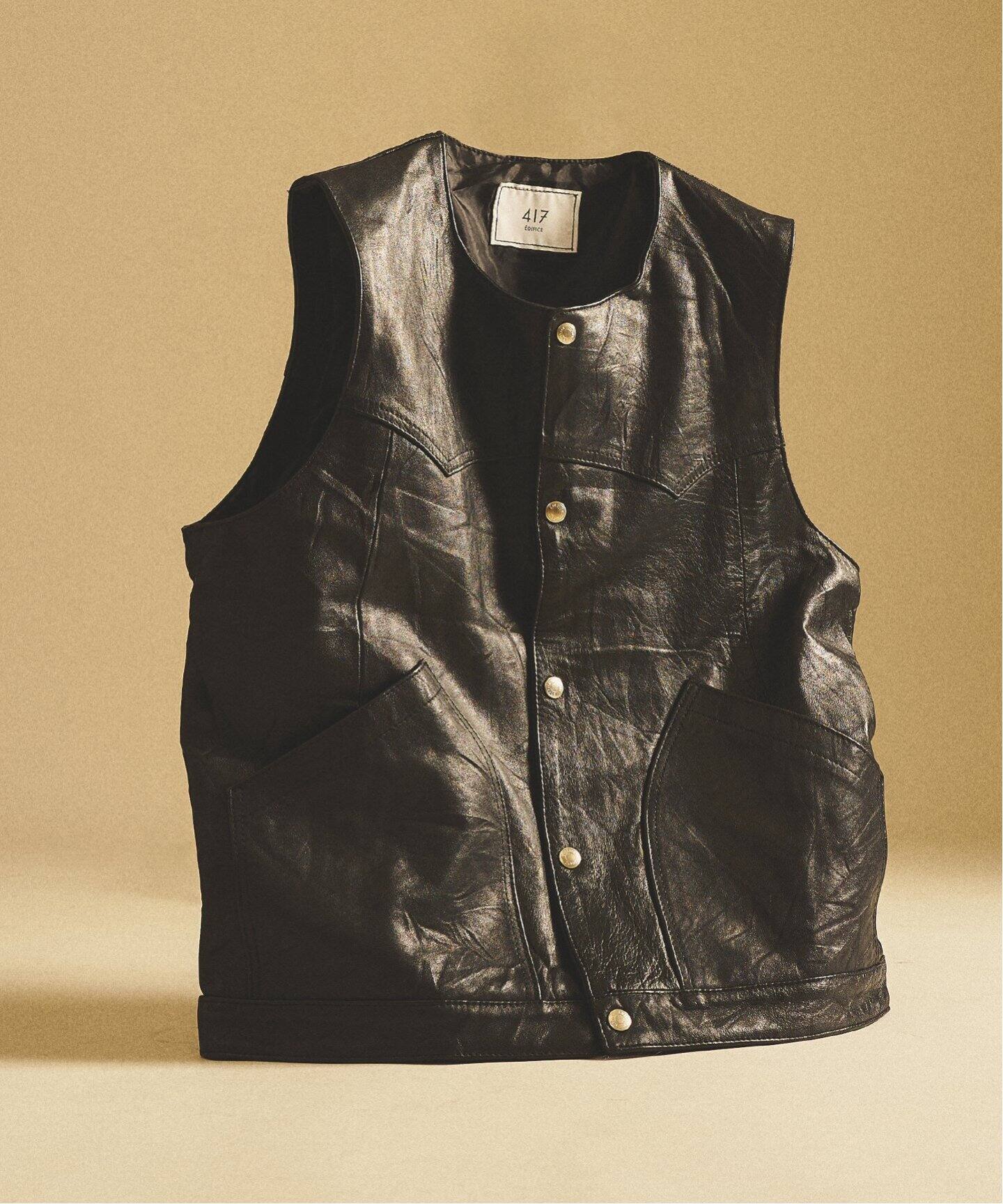 UP CYCLE LEATHER” アップサイクルレザーベスト（ベスト）｜417 