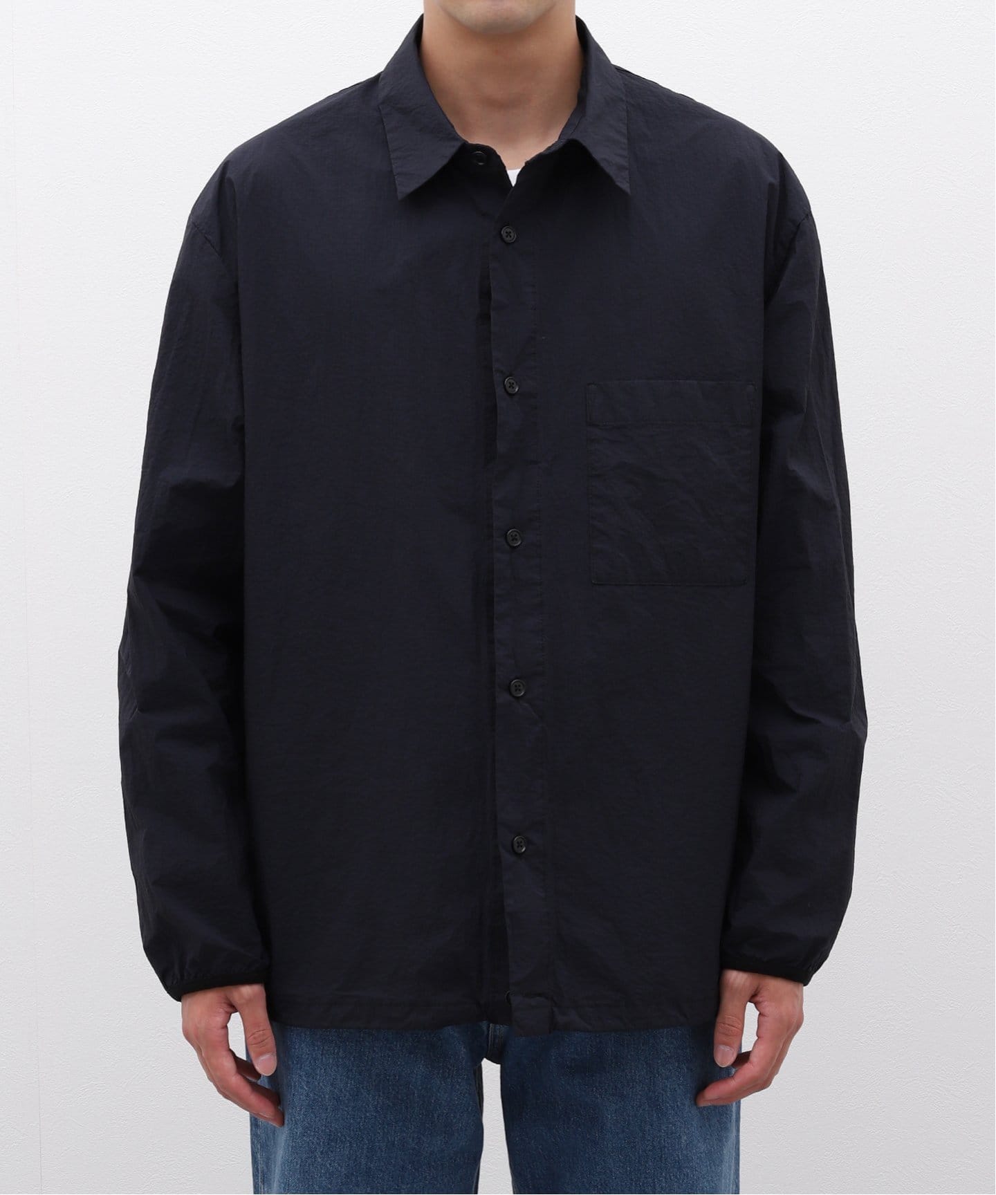 STILL BY HAND Garment-dye shirt blouson BL01243
