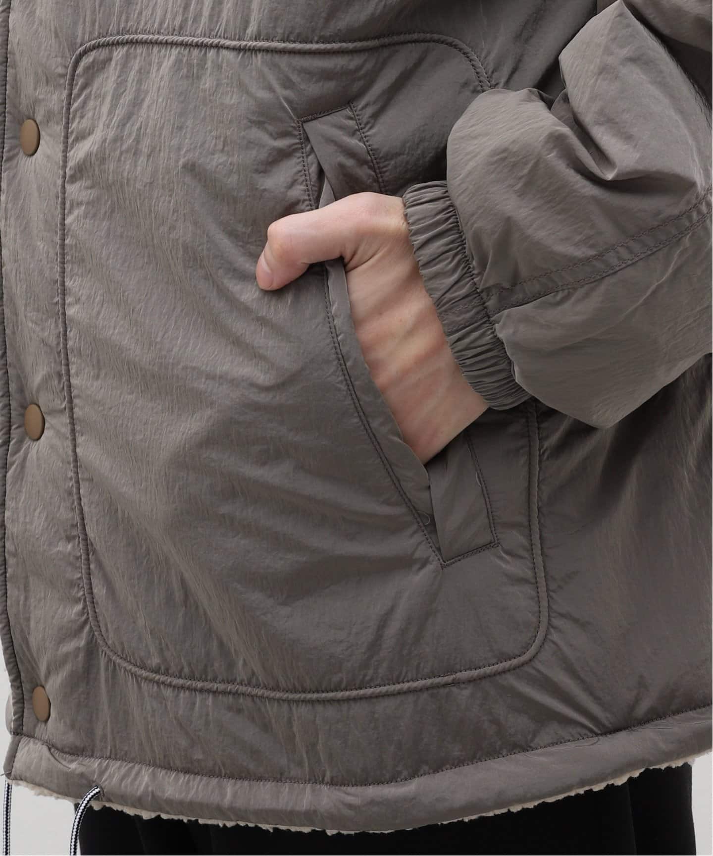 ナナミカノーカラージャケット M グレー系