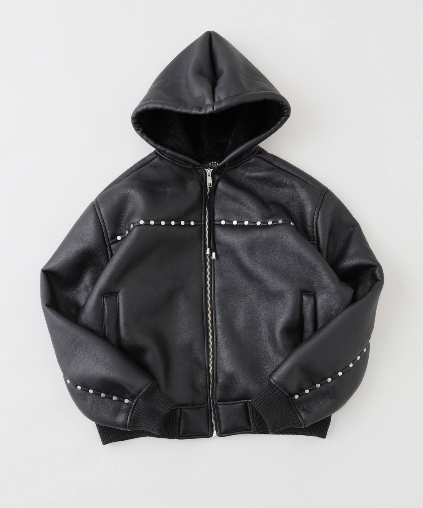 AFB / エーエフビー】STUDDED HOODED BOMBER JACKET（ミリタリー 