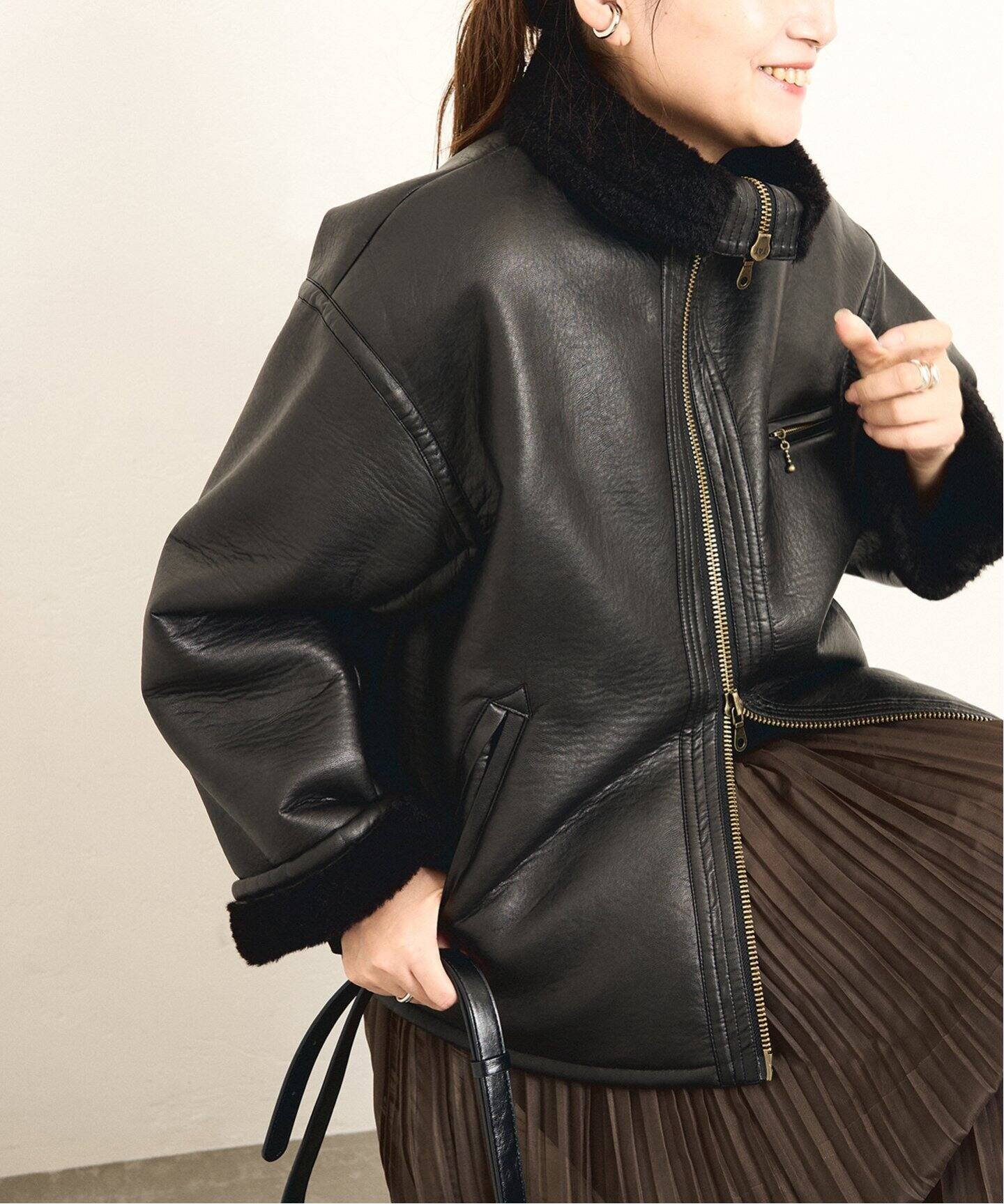 フェイクレザーボアブルゾン（レザージャケット）｜JOURNAL STANDARD  