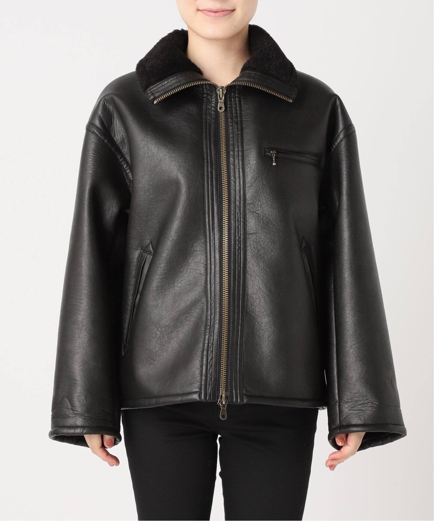 フェイクレザーボアブルゾン（レザージャケット）｜JOURNAL STANDARD  