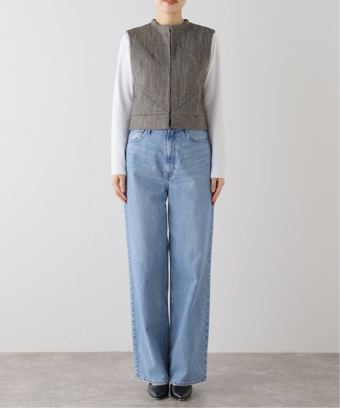 AMOMENTO / アモーメント】WOOL PANELED CROP VEST AM24FWW01VT 