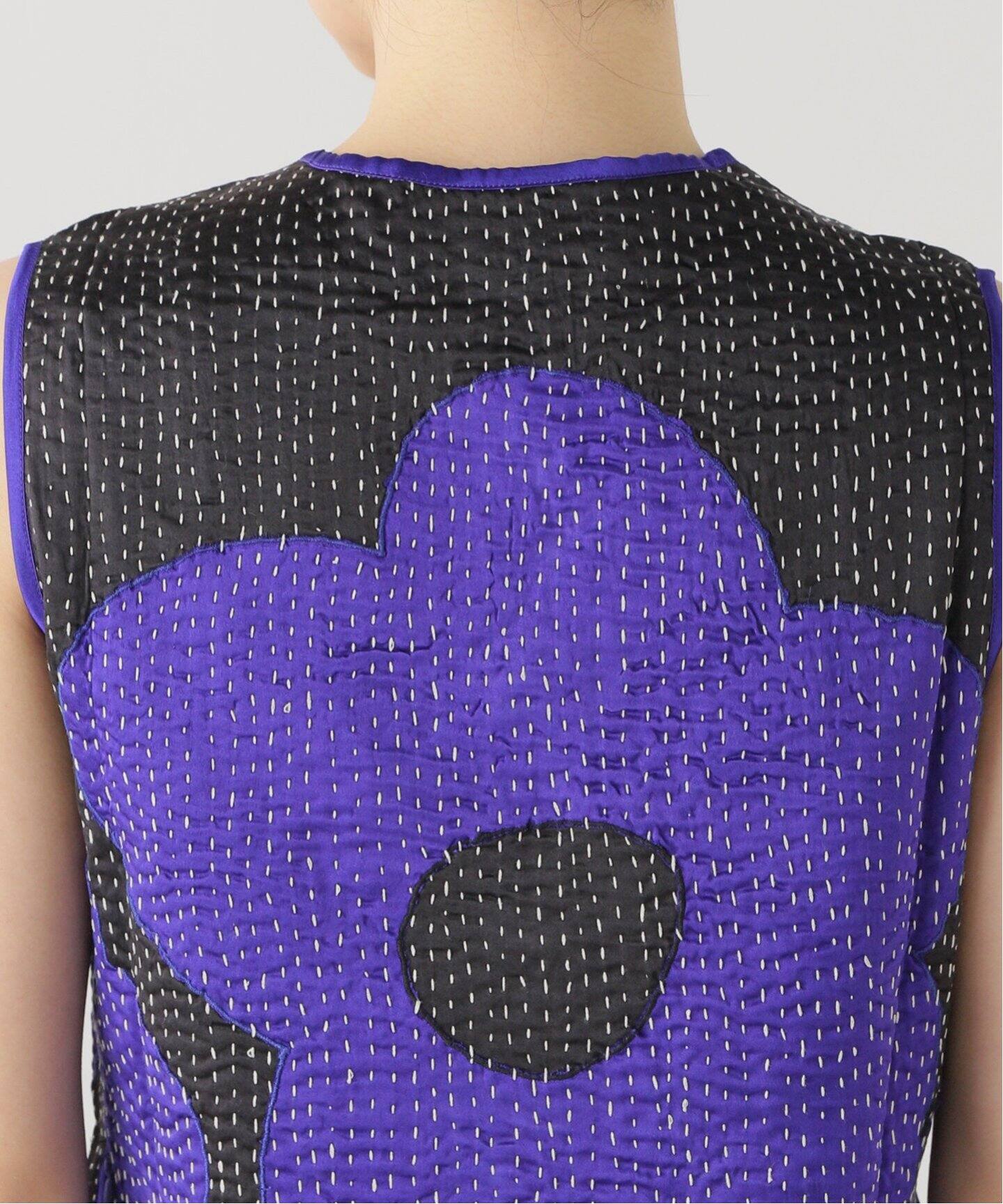 Mii / ミイ】 HAND EMBROIDERED KANTHA SLEEVELESS J23/GILET CHANA_ 