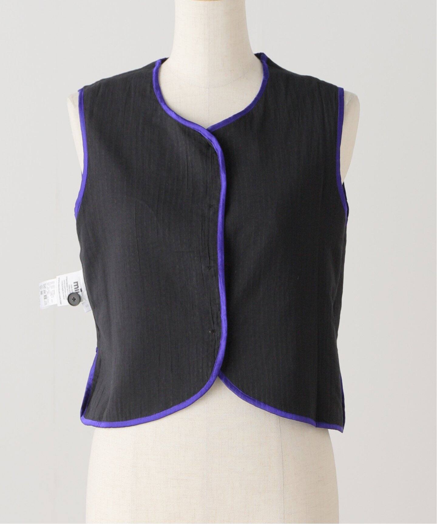 Mii / ミイ】 HAND EMBROIDERED KANTHA SLEEVELESS J23/GILET CHANA_ 