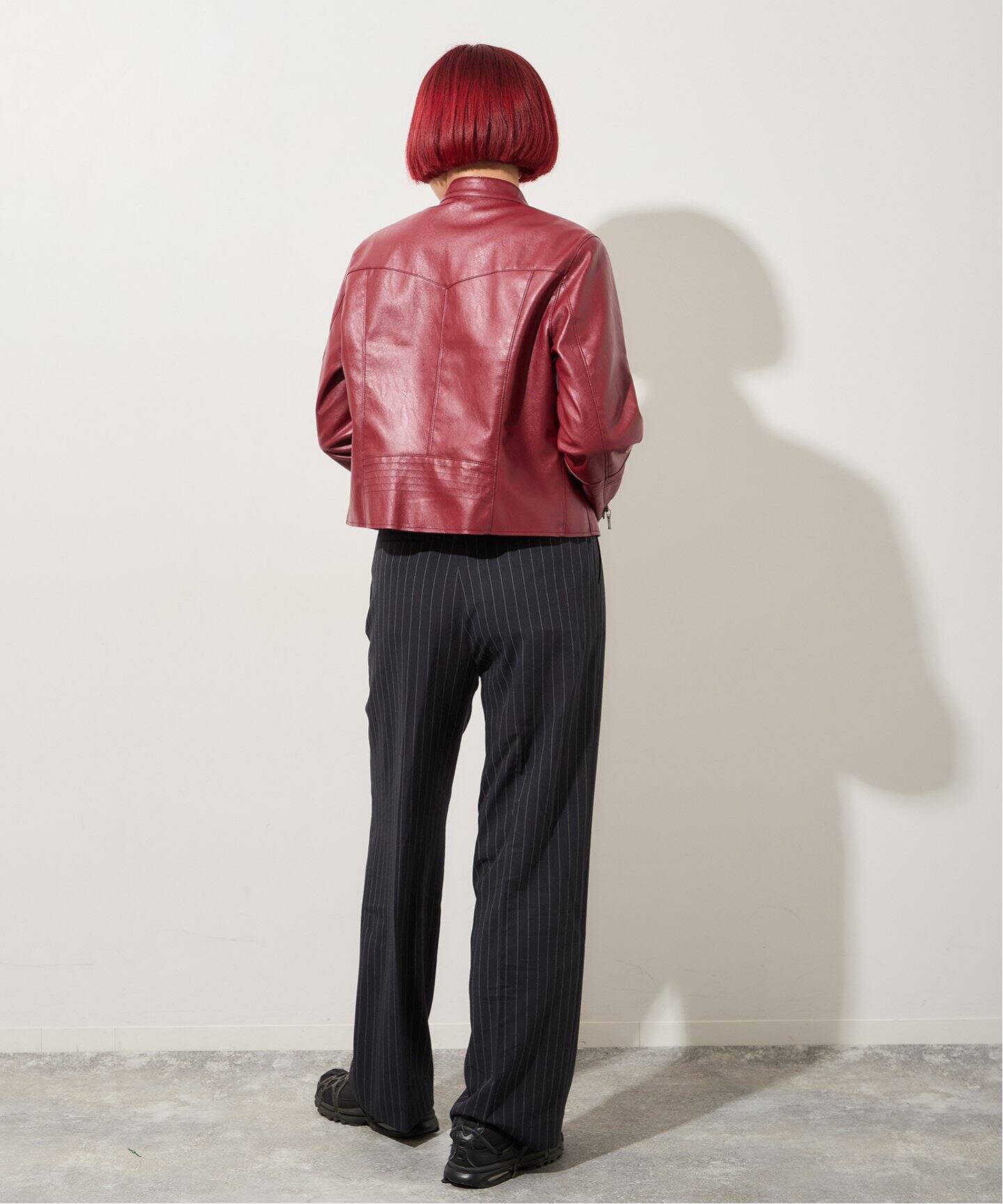 フェイクレザーライダース ブルゾン（レザージャケット）｜Oriens