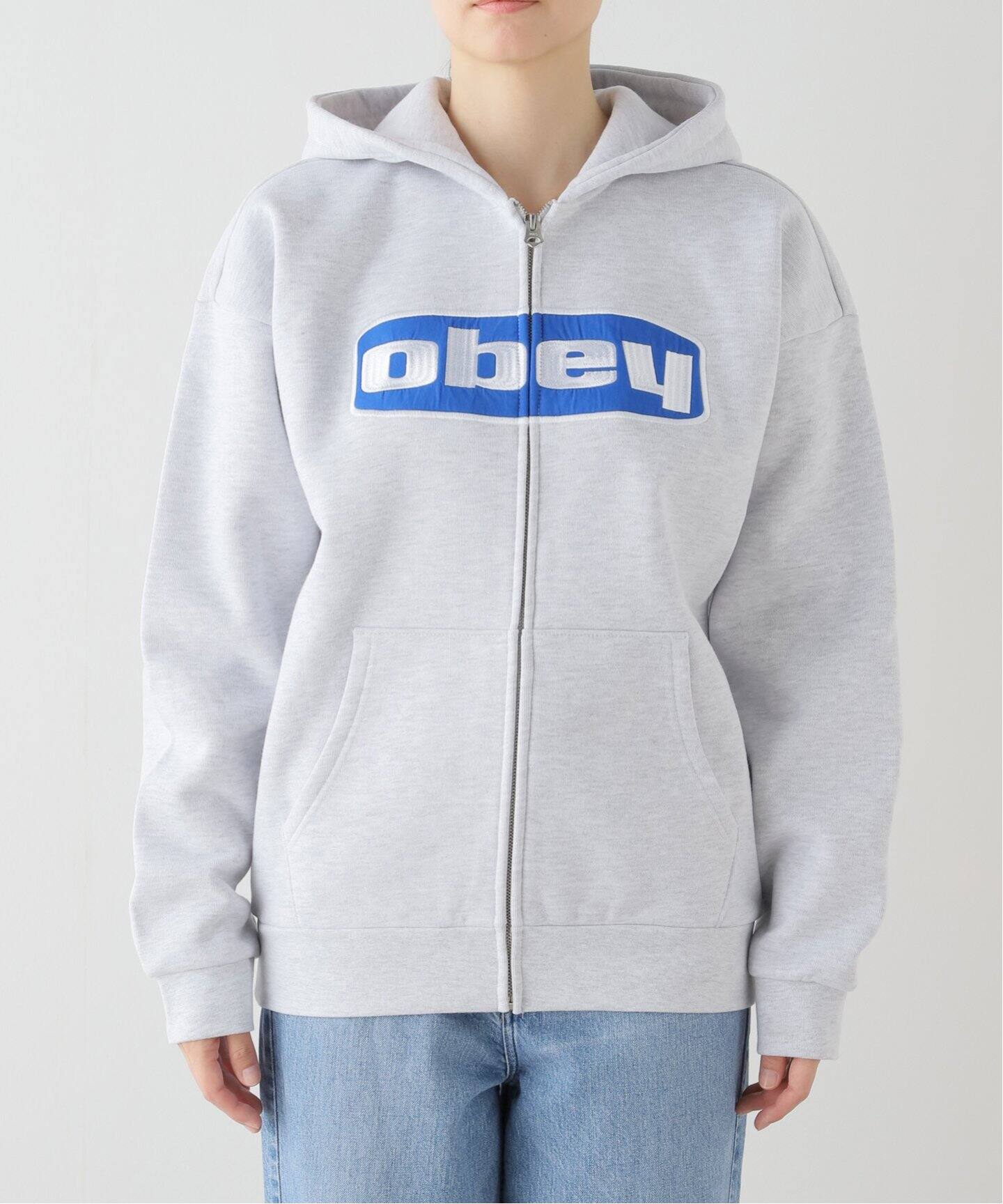 OBEY】BOXED IN EXTRA HEAVY ZIP HOOD 112460024 ：裏起毛ジップジップ 