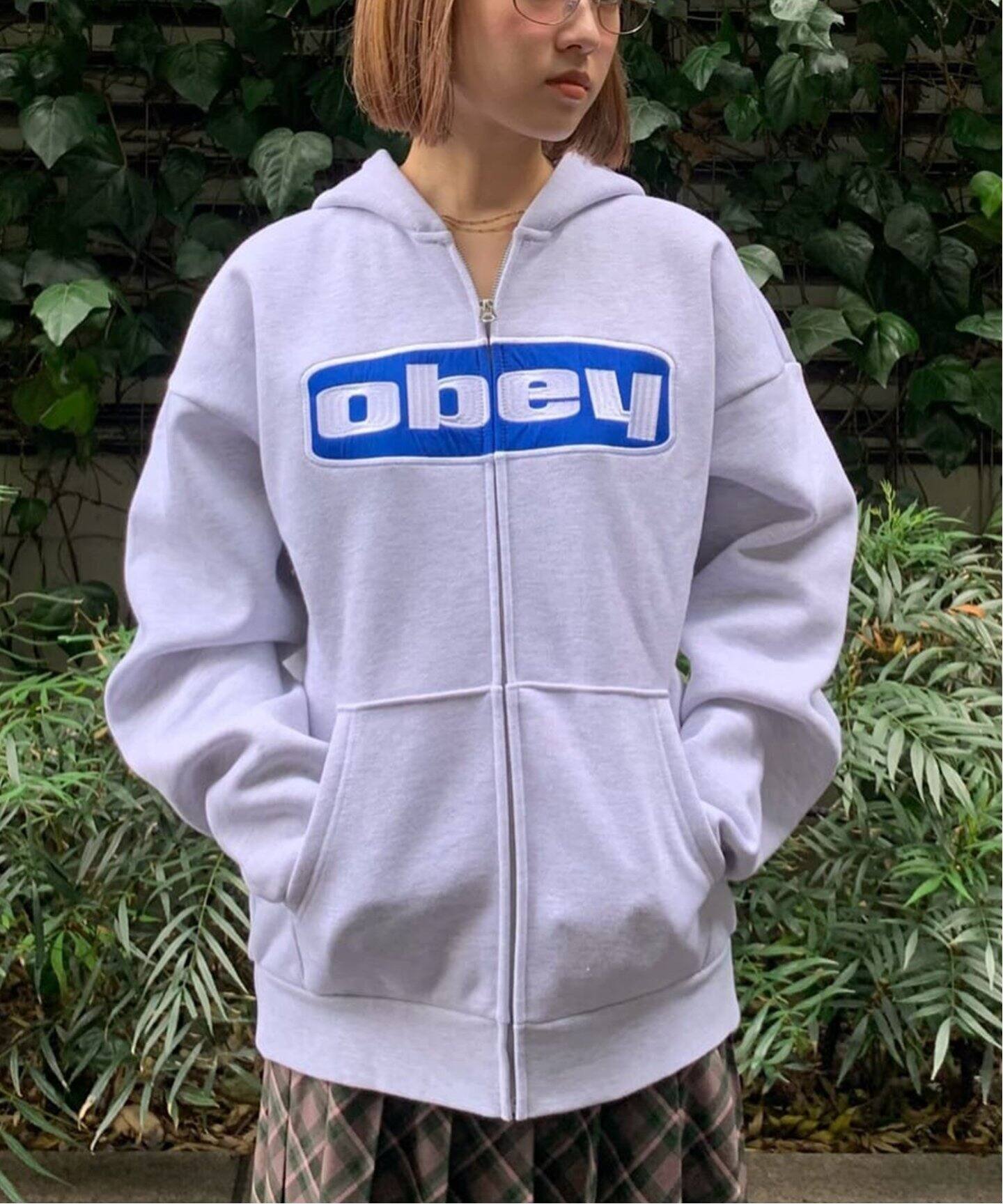 OBEY】BOXED IN EXTRA HEAVY ZIP HOOD 112460024 ：裏起毛ジップジップ 