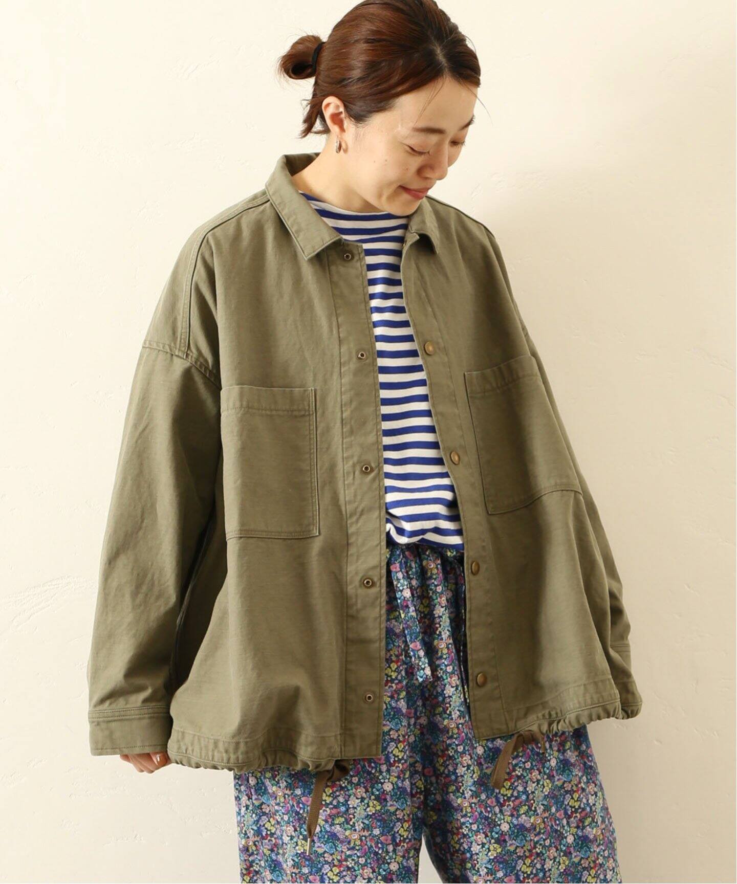 バックサテン ミリタリーブルゾン（その他ブルゾン／アウター  